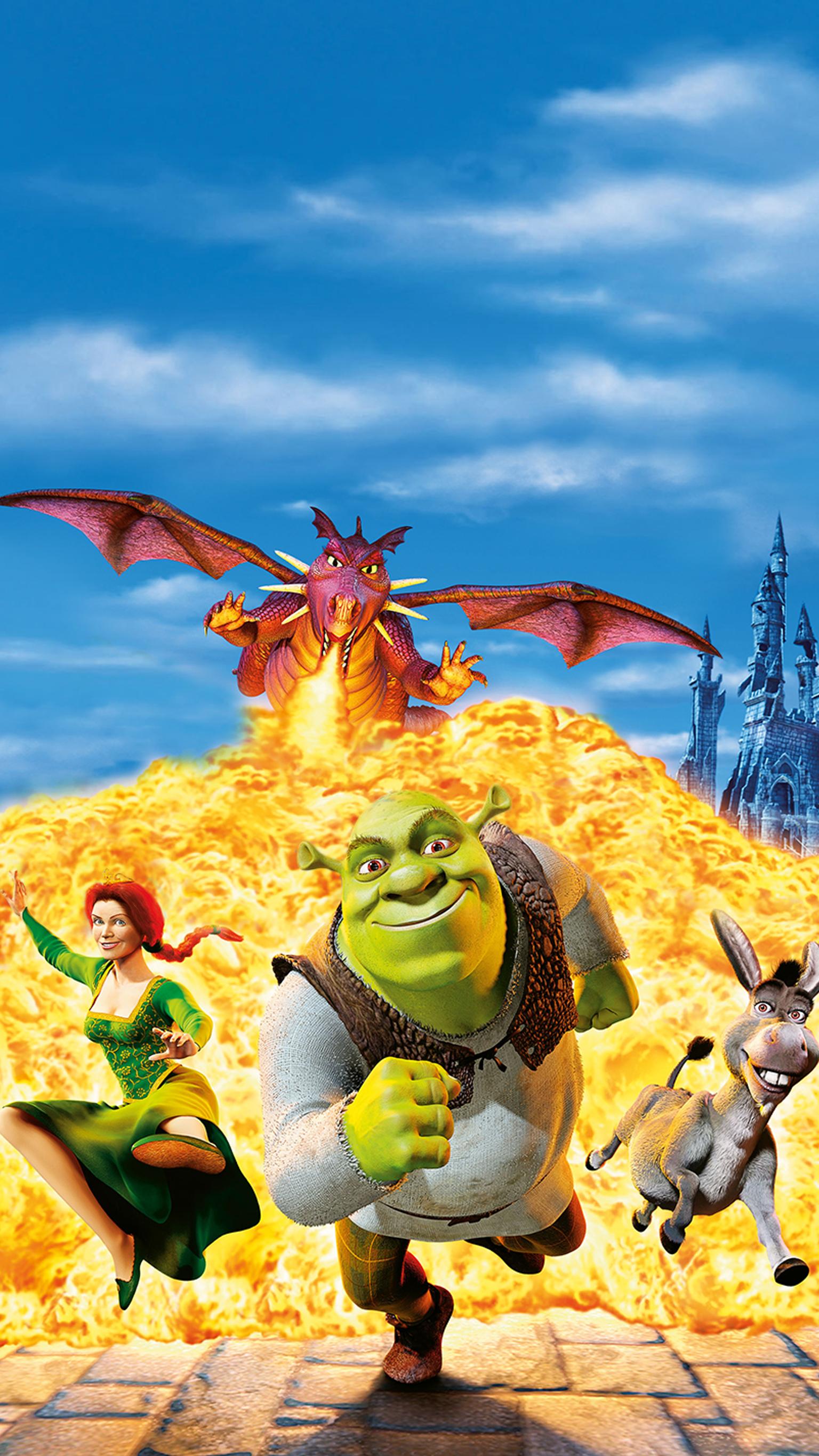 Shrek, Fiona, Ciuchino e drago, 1536x2732 Full HD Verticale, iPhone