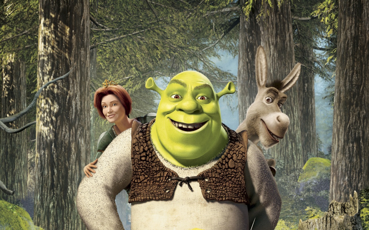 Shrek, Fiona e Ciuchino, 1280x800 HD, Desktop