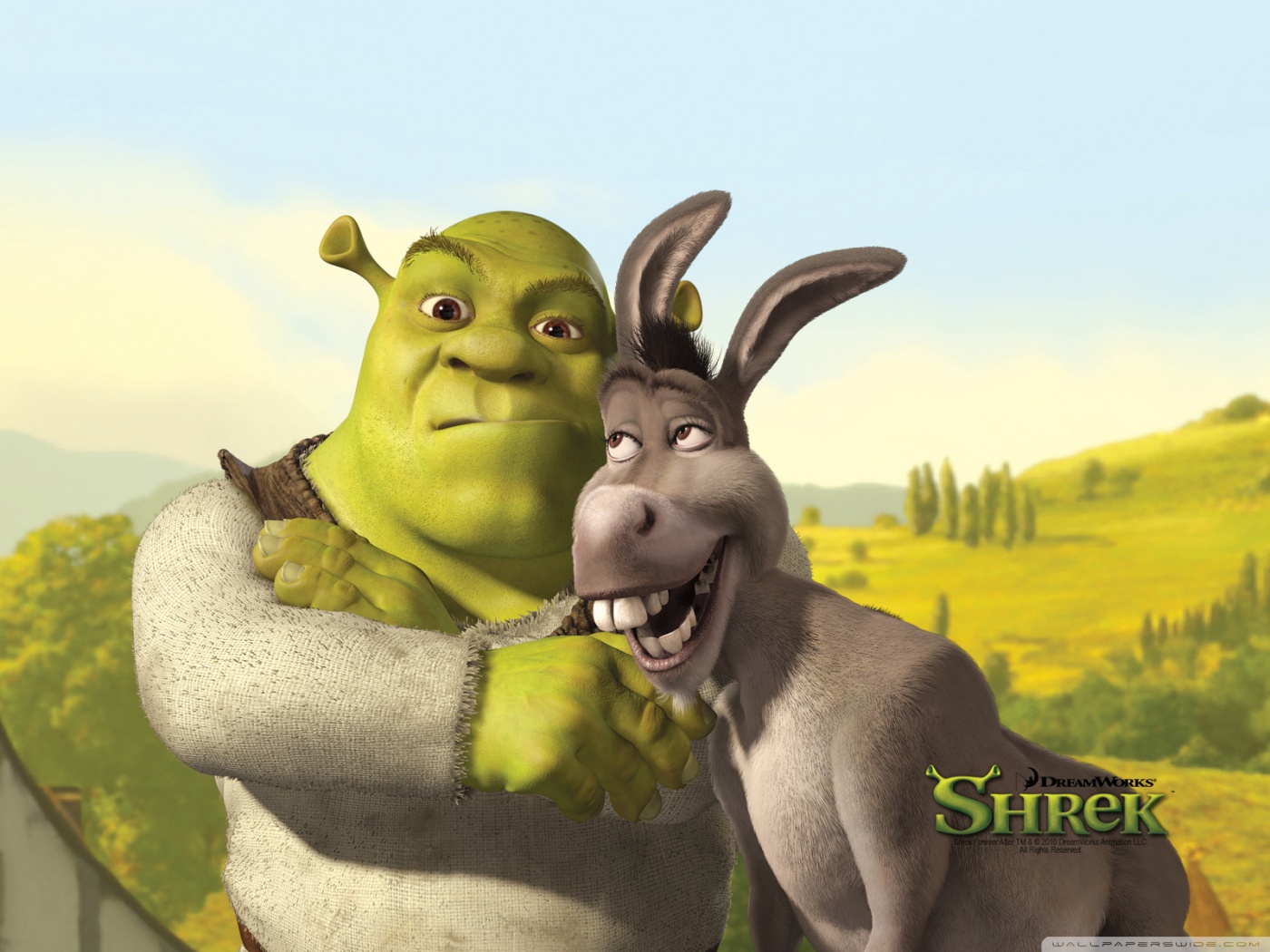 Shrek e Ciuchino abbracciati, 1400x1050 HD, Desktop