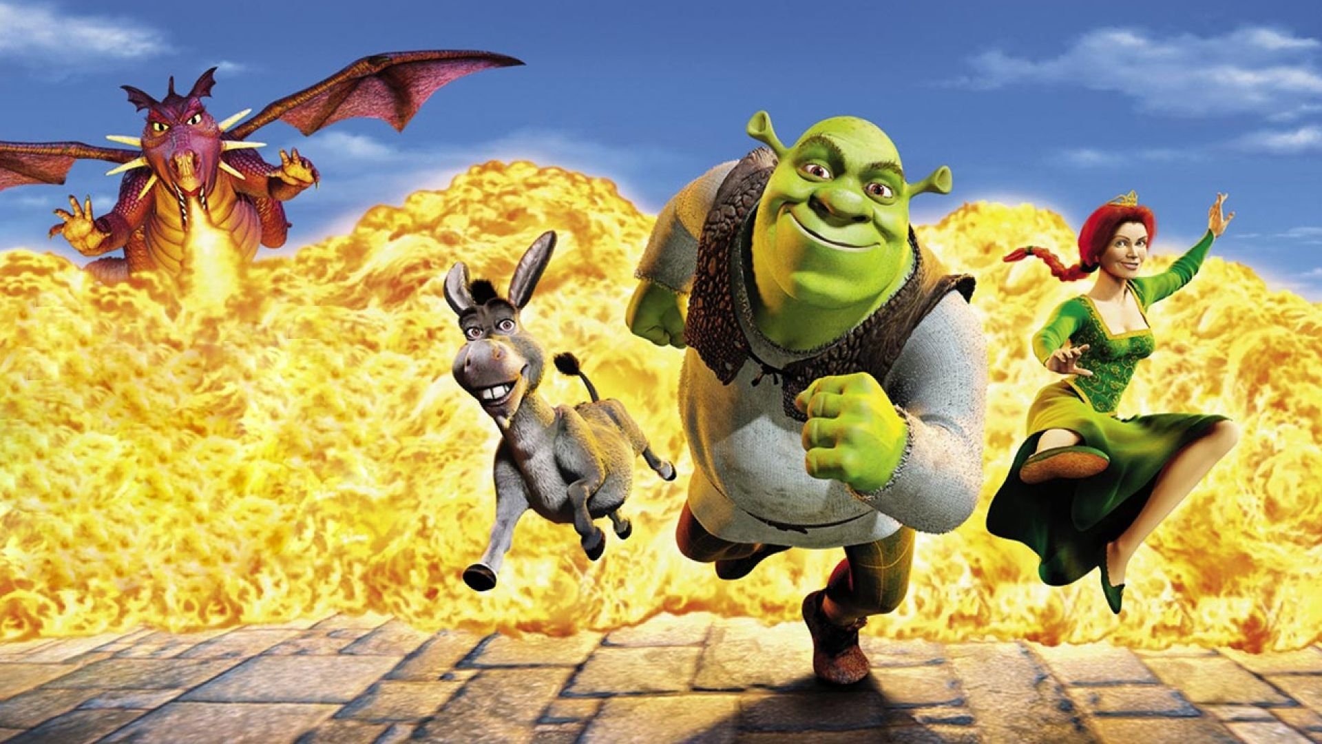 Shrek, Ciuchino, Fiona e drago, 1920x1080 Full HD 1080p, PC