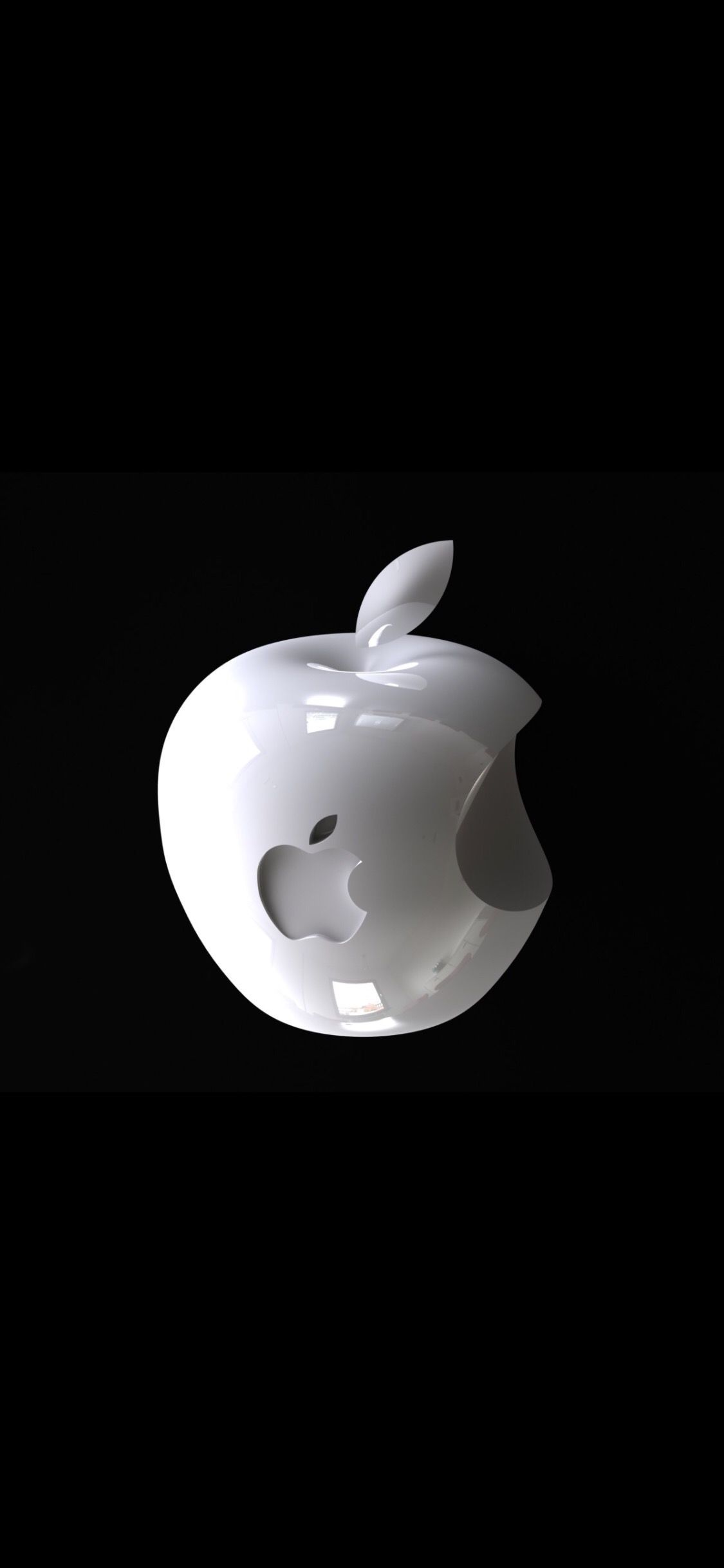 Mela logo Apple 3D, azienda tech, 1125x2436 Verticale, Telefono