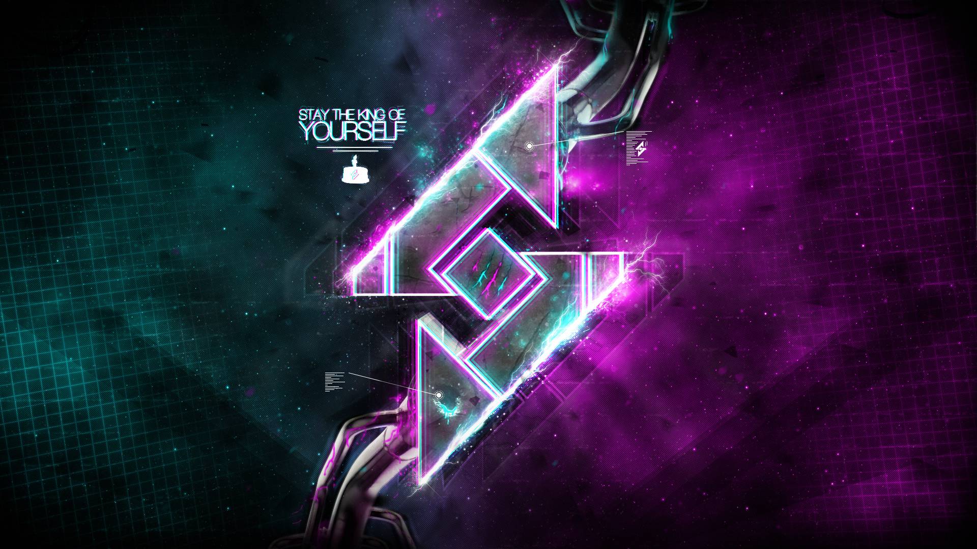 Logo astratto viola e ciano, 1920x1080 1080p, Desktop