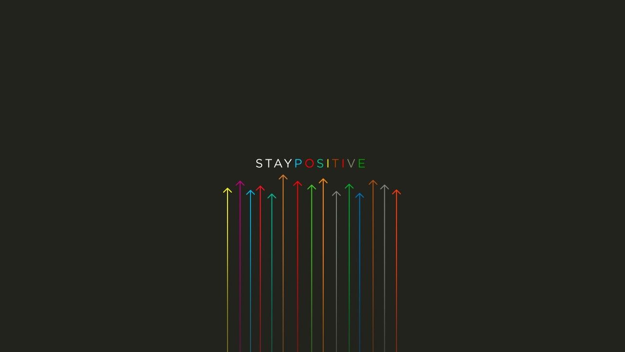 Frecce colorate scritta Stay Positive, 1280x720 720p, iMac