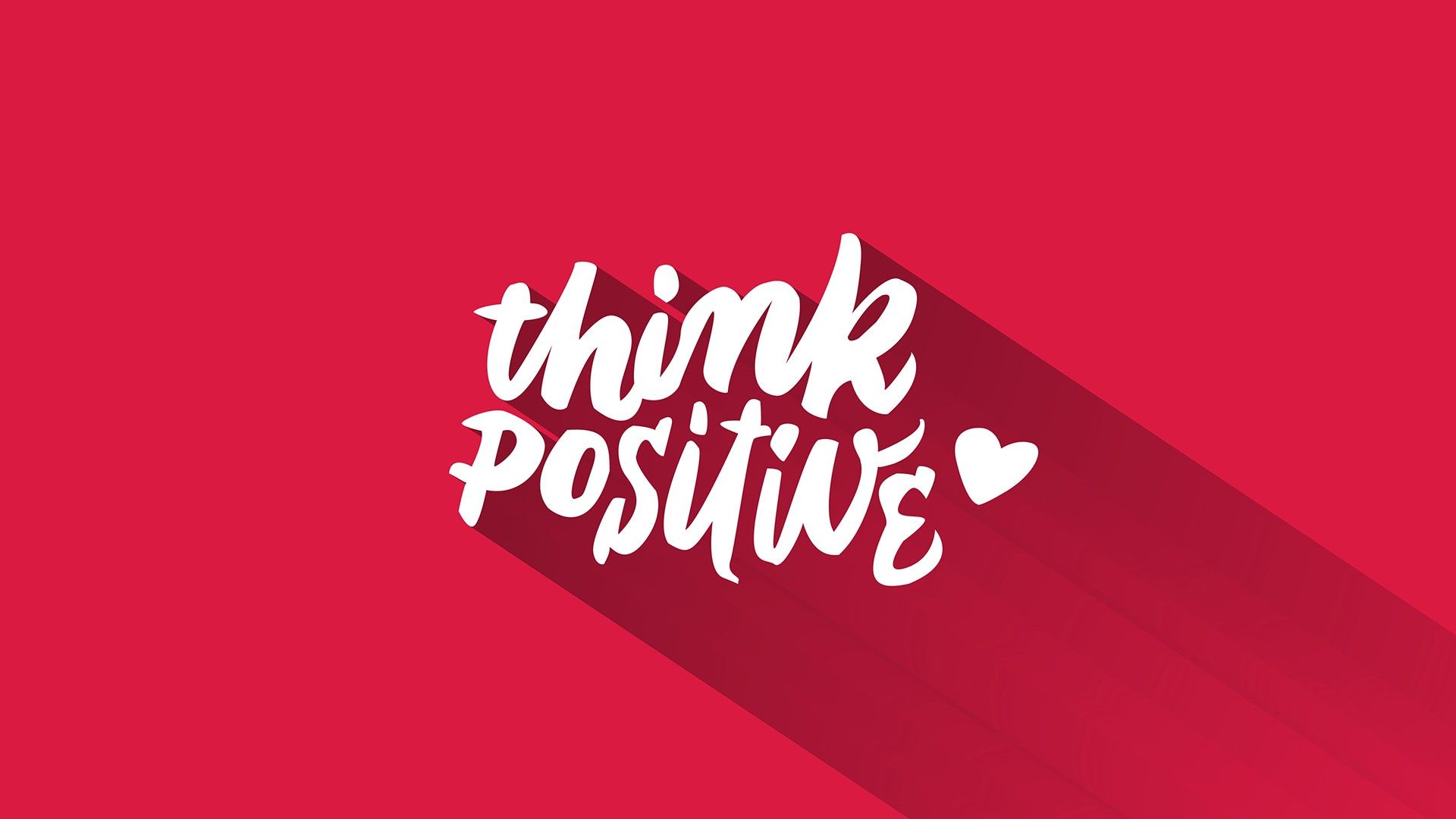 Scritta Think Positive rosso, 1920x1080 Full HD 1080p, Desktop