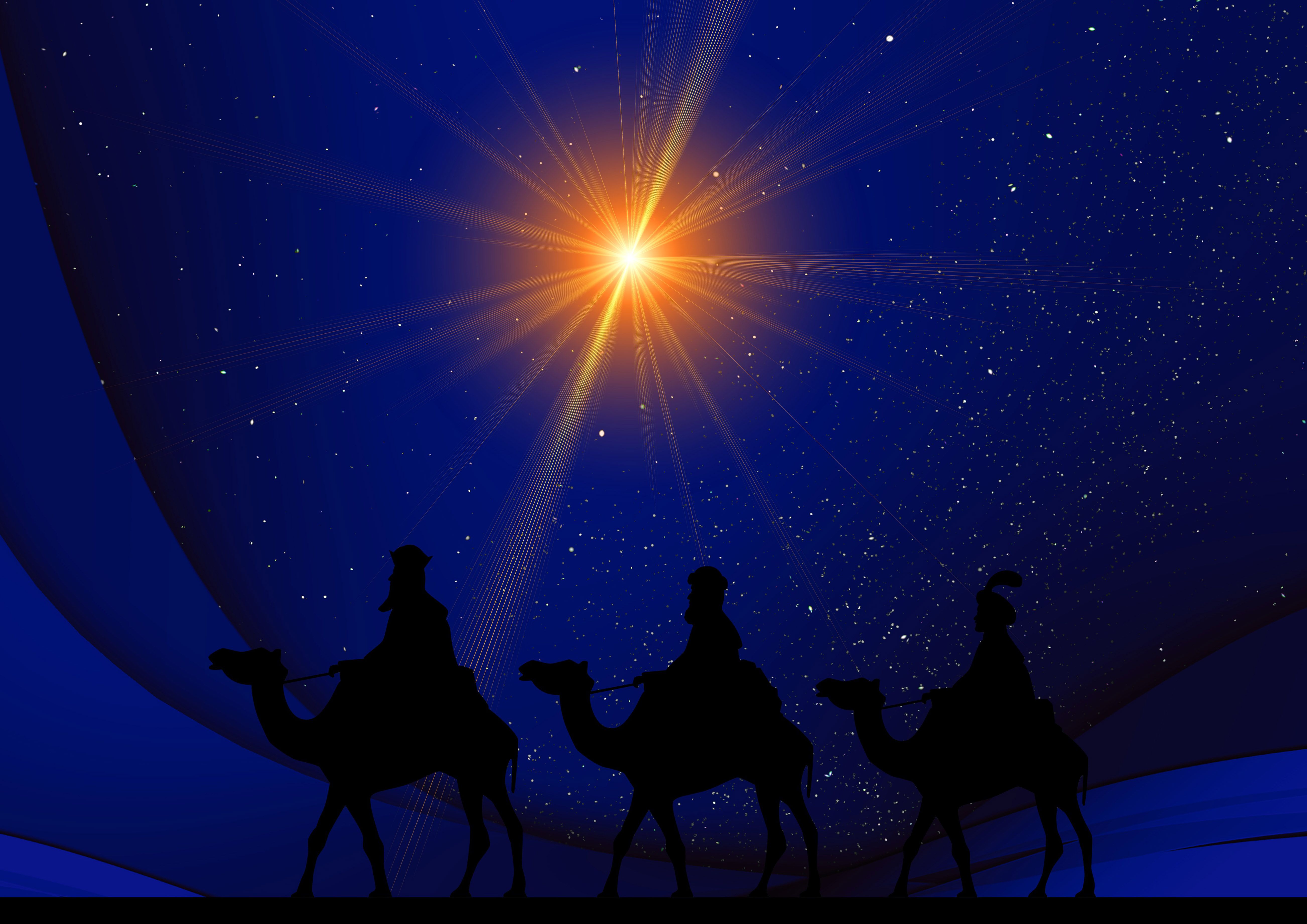 Silhouette presepe stella notturna blu, 1502x1127 720p, Lenovo Legion