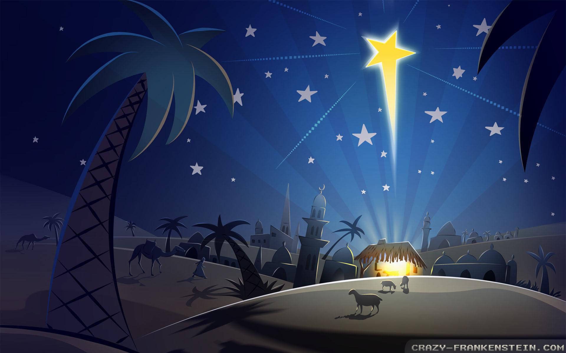 Silhouette presepe notte stellata, 1280x720 720p, PC