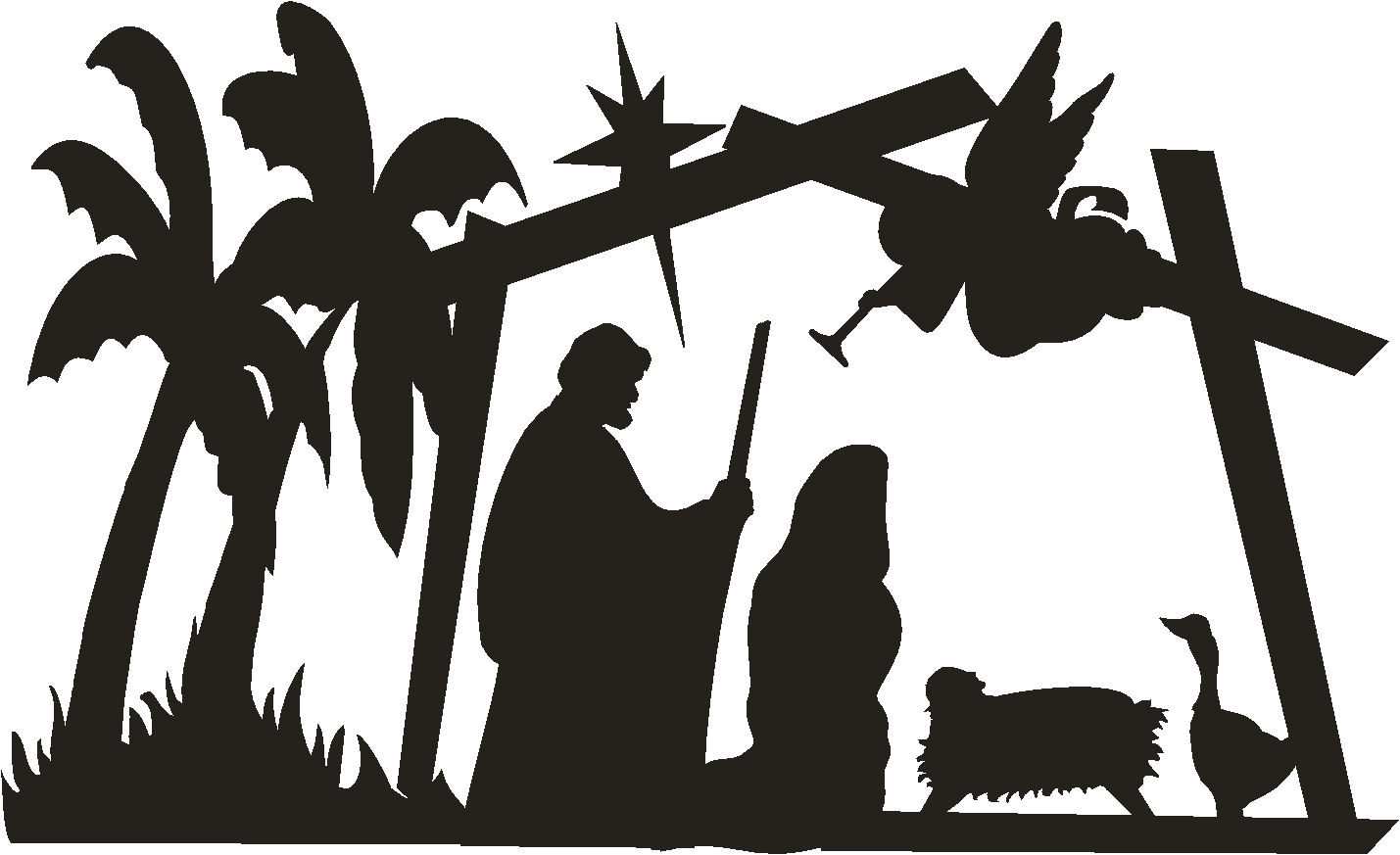 Silhouette presepe con stella cometa, 1024x768 HD, iMac