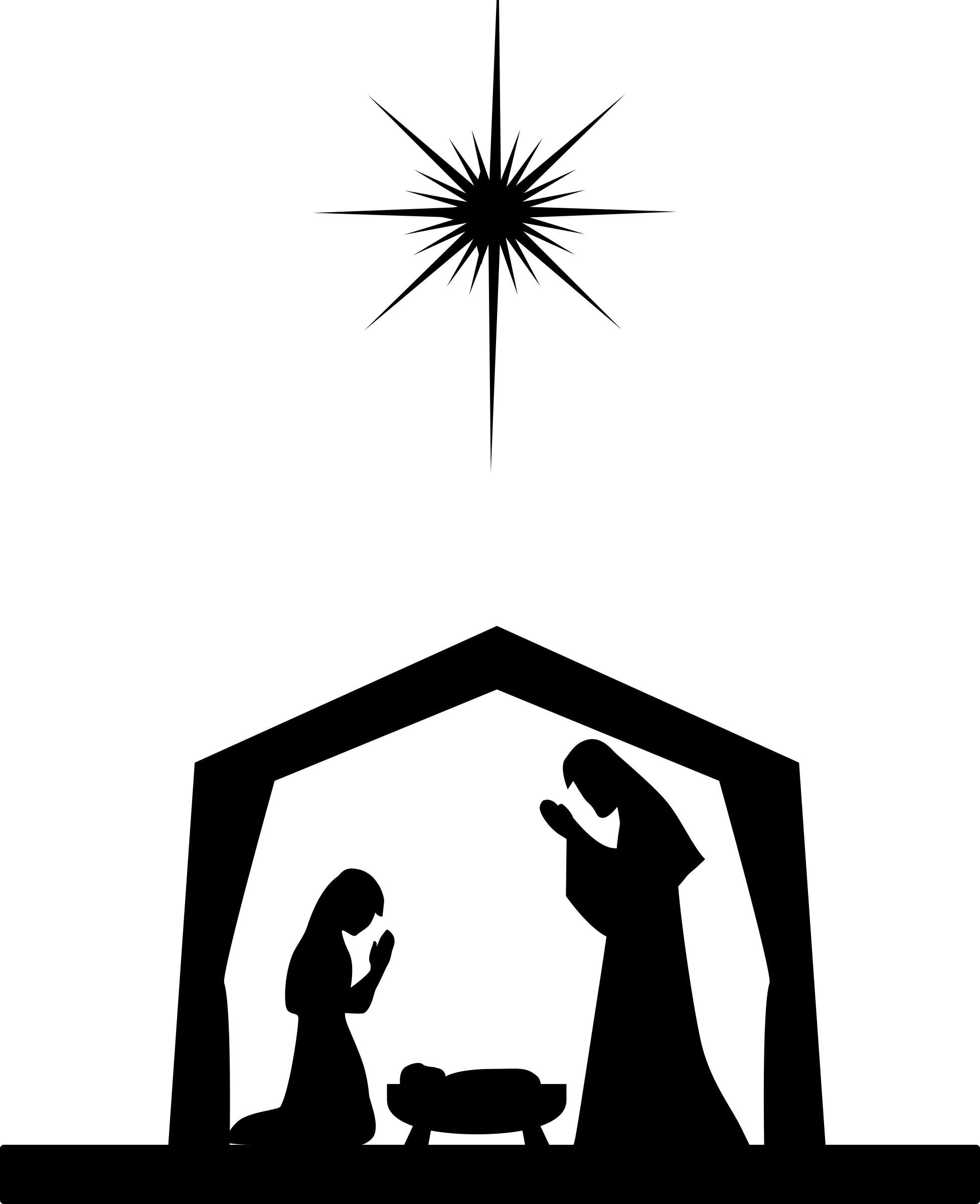 Silhouette presepe natività bianco nero, 1429x873 720p, Laptop
