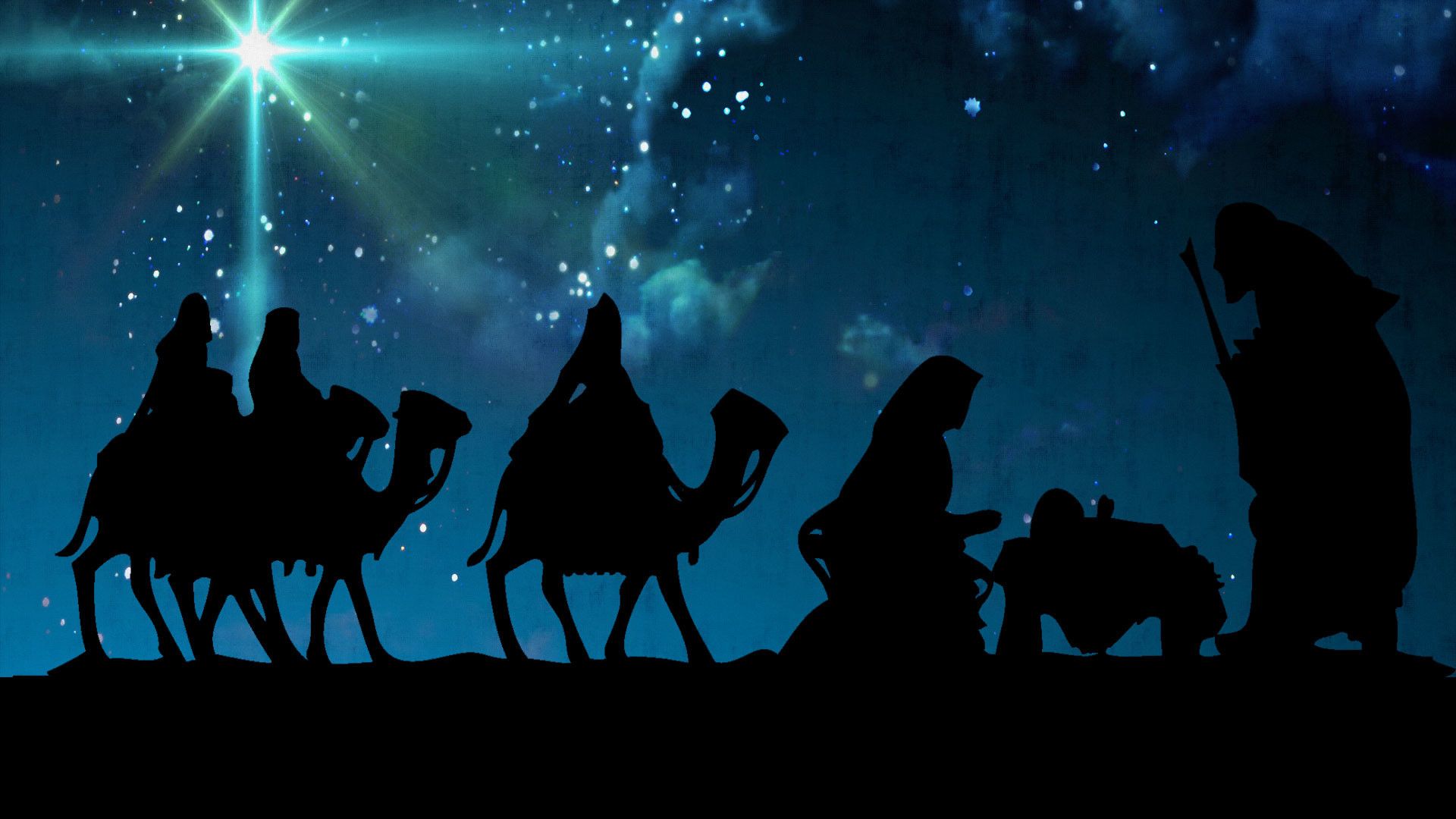 Silhouette presepe con re magi, 1008x1008 HD, Desktop