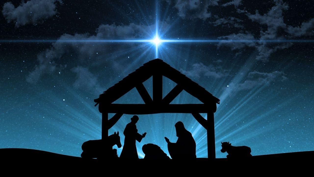 Silhouette presepe con stella, 1280x720 HD, Desktop