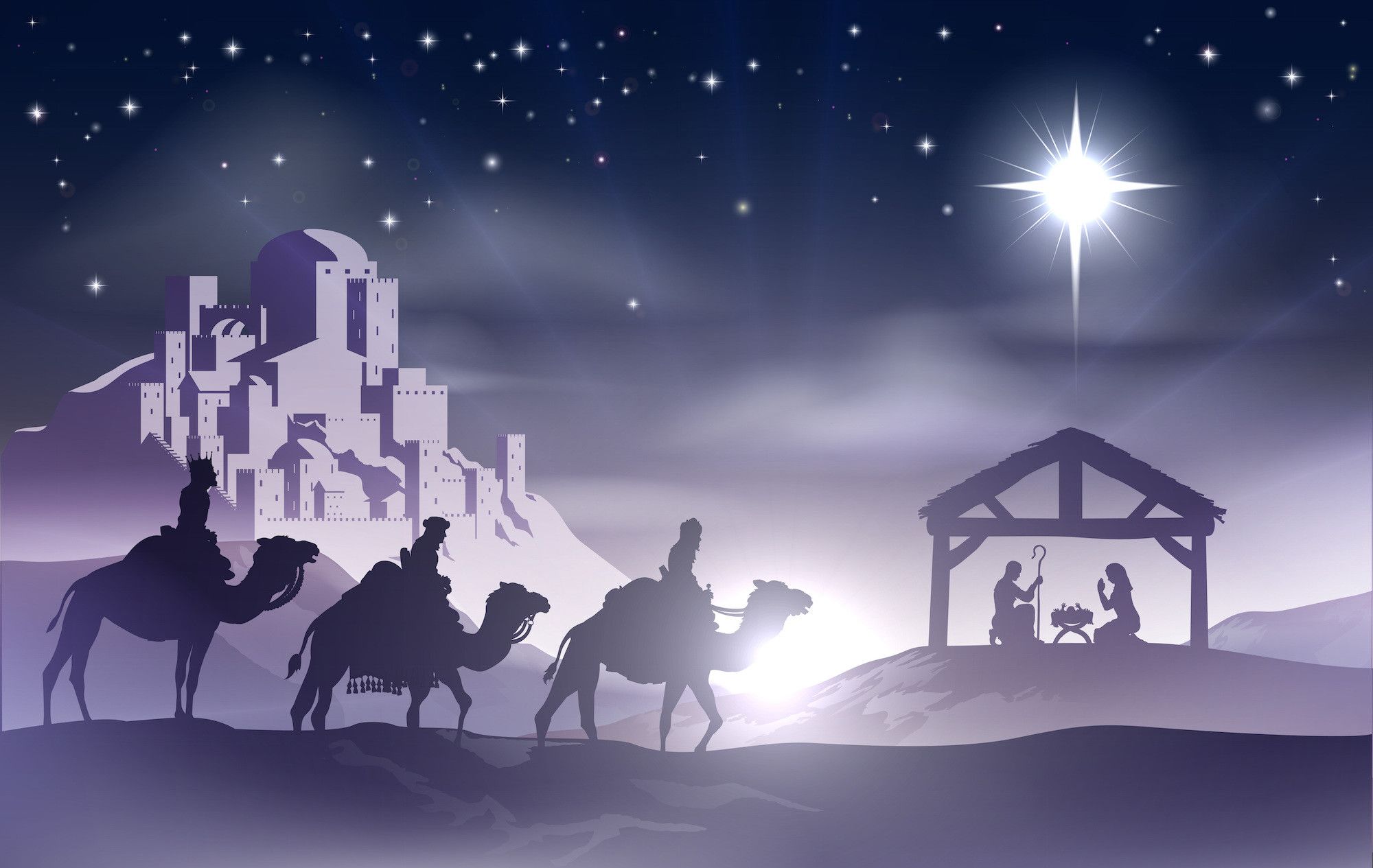 Silhouette Presepe stella cometa, 1920x1080 Full HD 1080p, PC