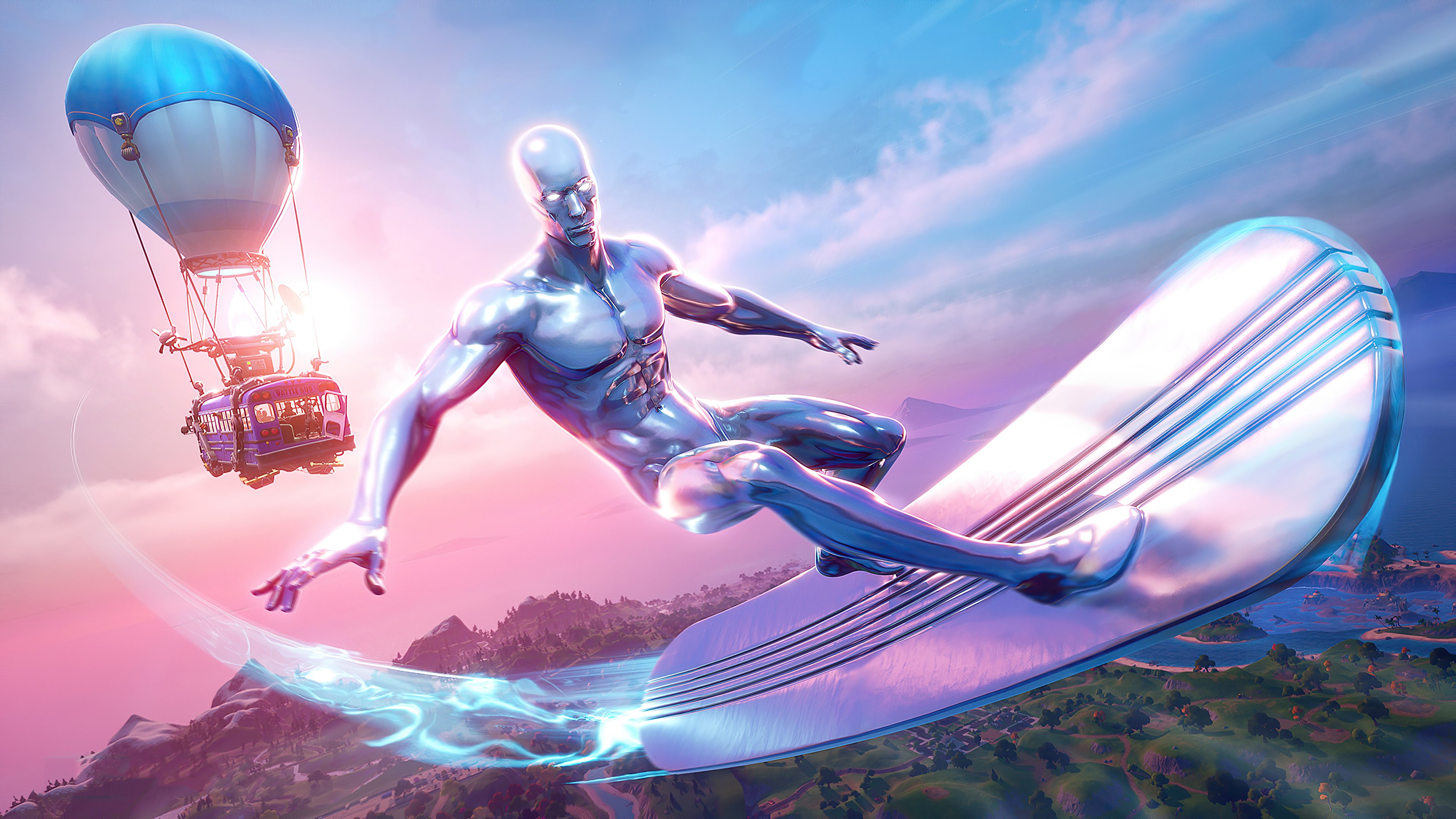 Silver Surfer Fortnite tavola volante, battle royale, 3840x2160 4K, Desktop 4K