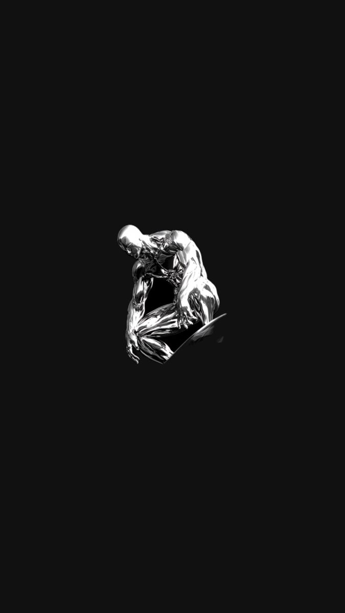 Silver Surfer accovacciato sfondo nero, 675x1200 Verticale, Telefono