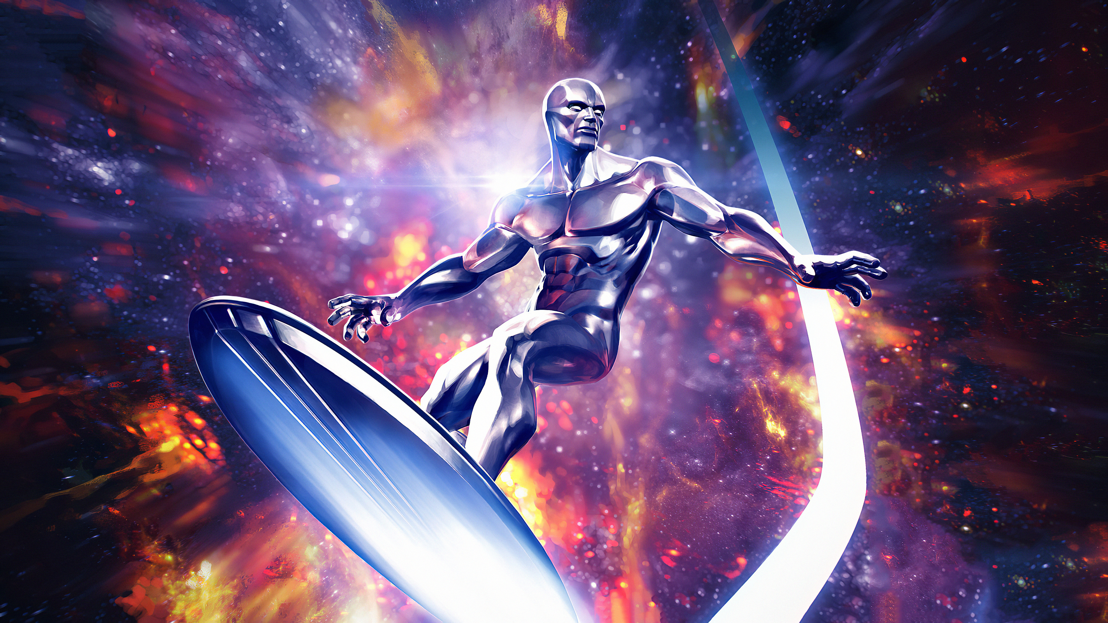 Silver Surfer Marvel spazio, 3840x2160 4K, Desktop 4K