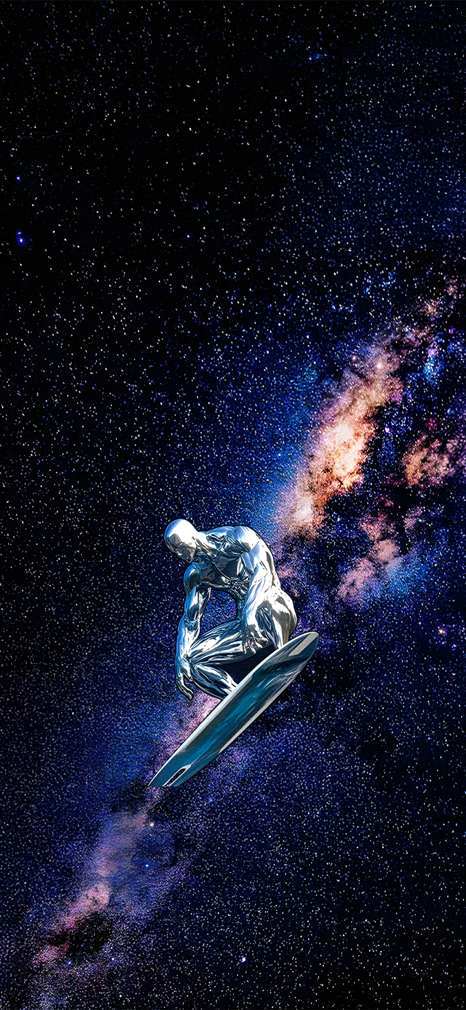 Silver Surfer nello spazio, 678x1470 Verticale, Telefono