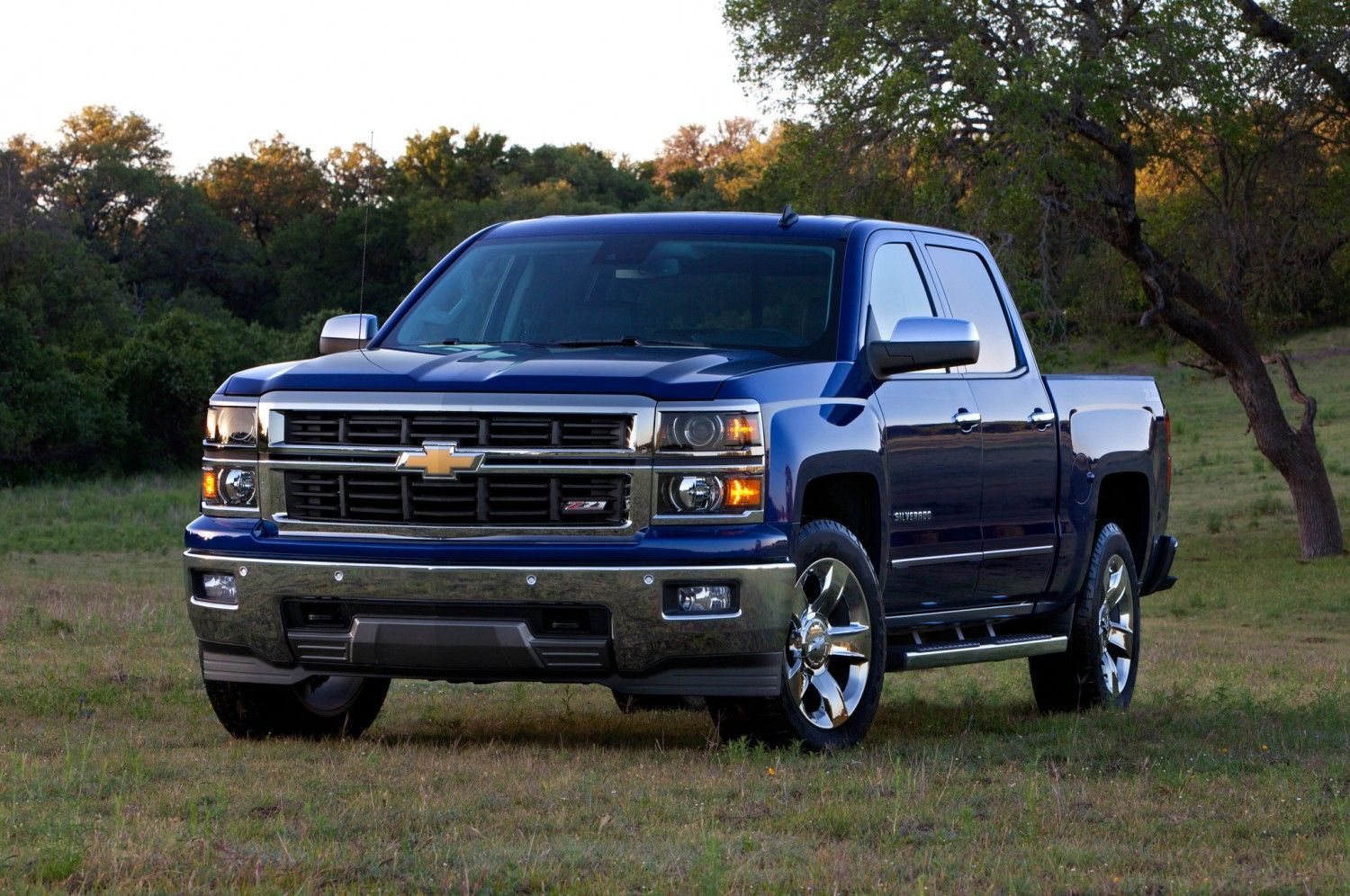 Chevrolet Silverado blu pickup, 1500x996 HD, Desktop