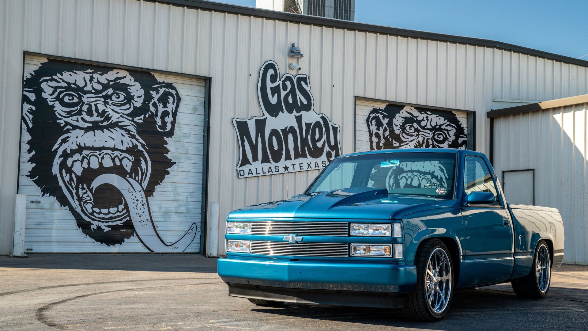 Chevrolet Silverado blu, Gas Monkey Garage, 1920x1080 1080p, Desktop