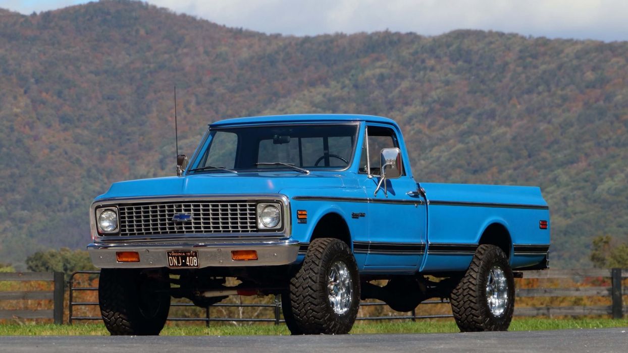 Chevrolet K20 pickup blu, 1244x700 HD, Desktop