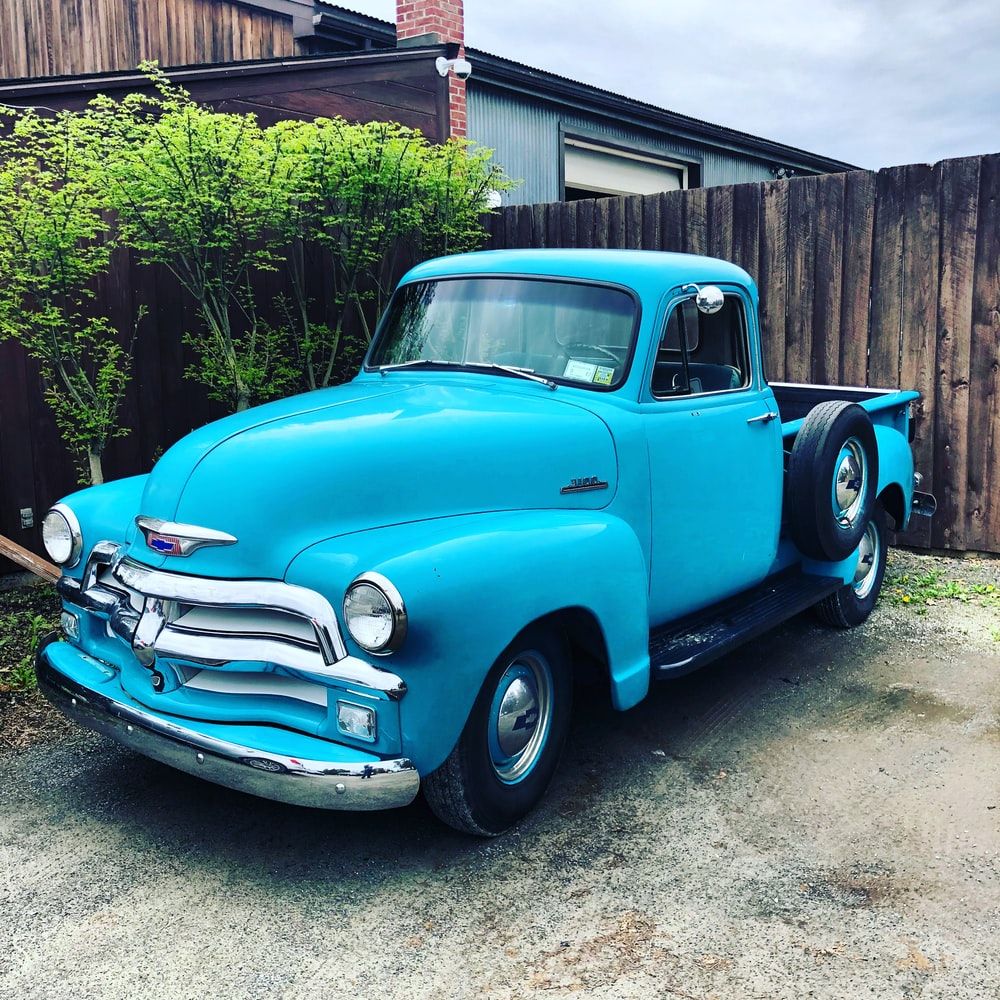 Pickup truck Chevrolet blu vintage, 1000x1000 HD, PC