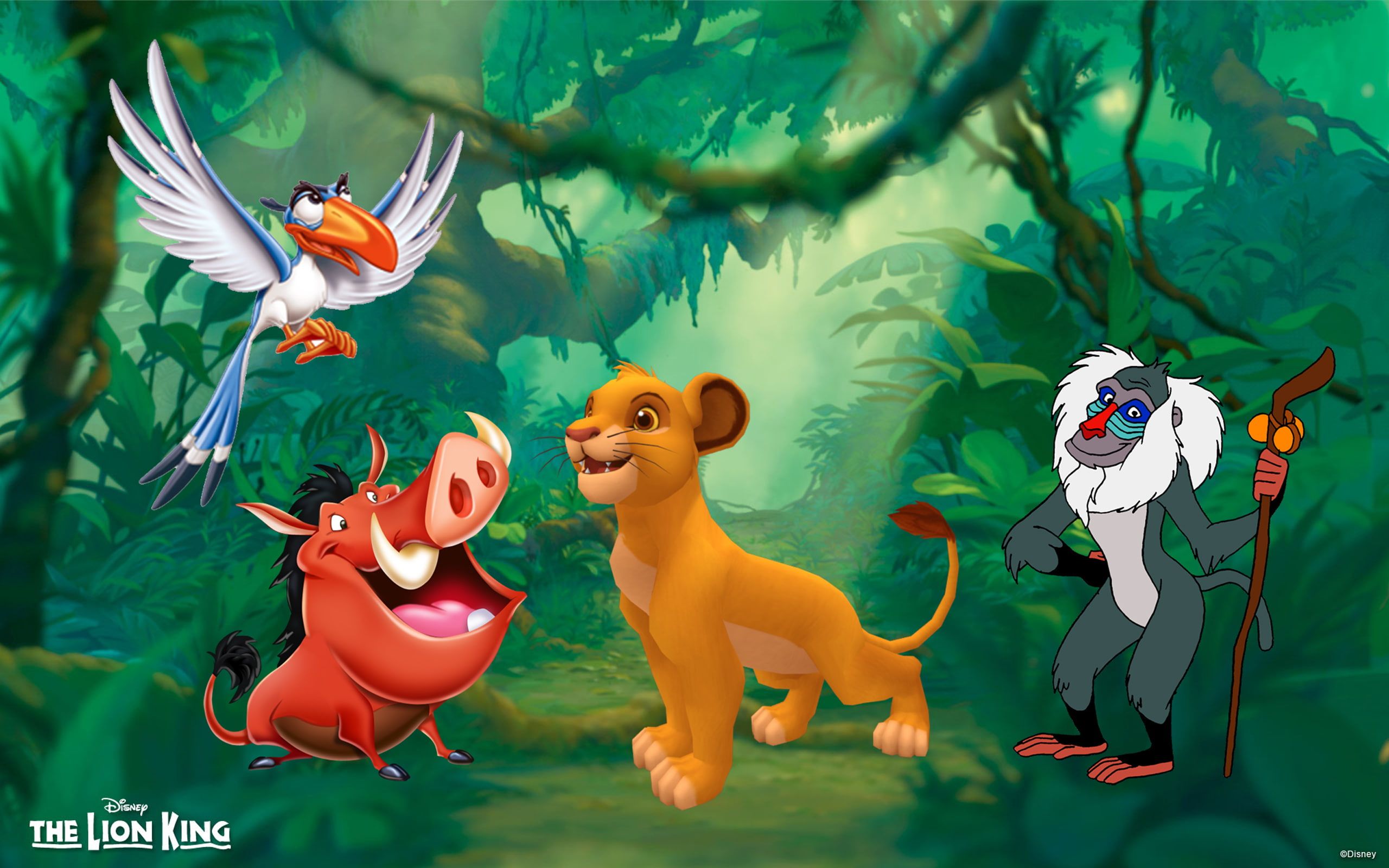 Simba, Timon, Pumbaa e Rafiki, 2560x1600 2K, Laptop