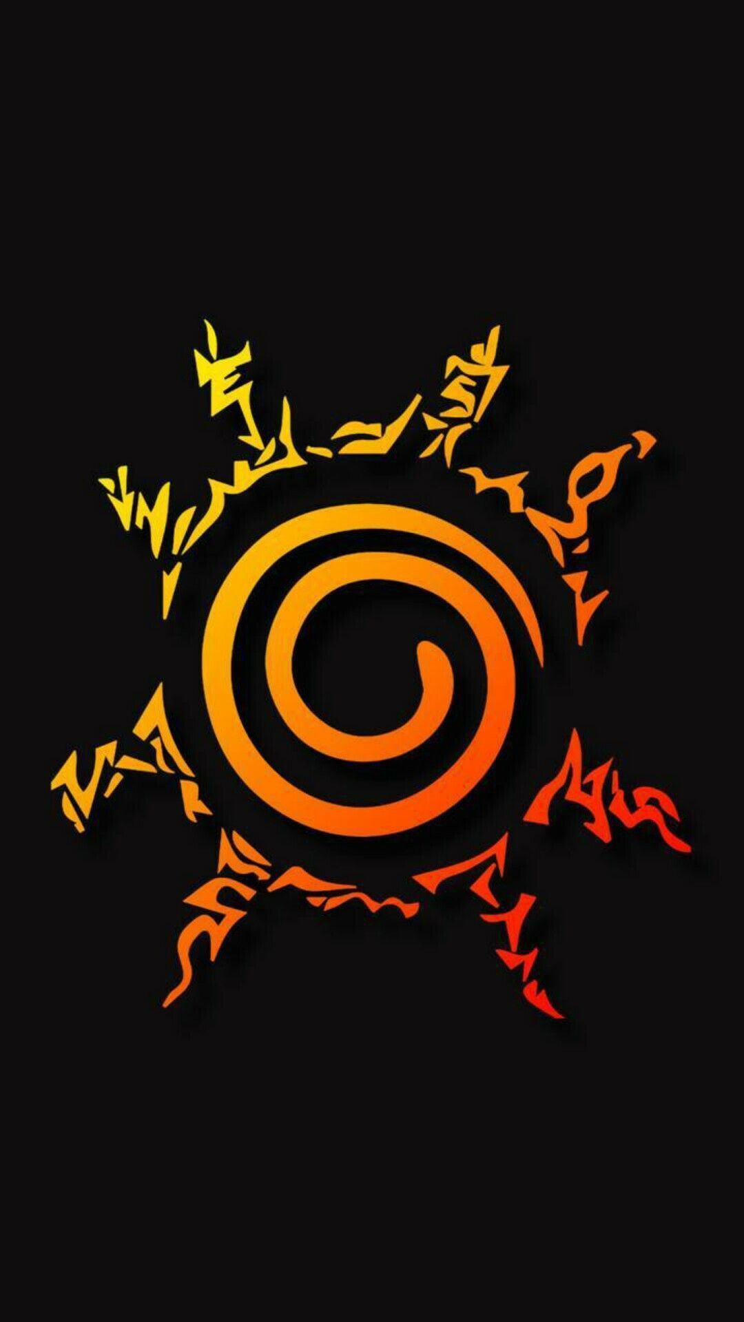Simbolo sigillo Naruto arancione, 1080x1920 Verticale, Mobile