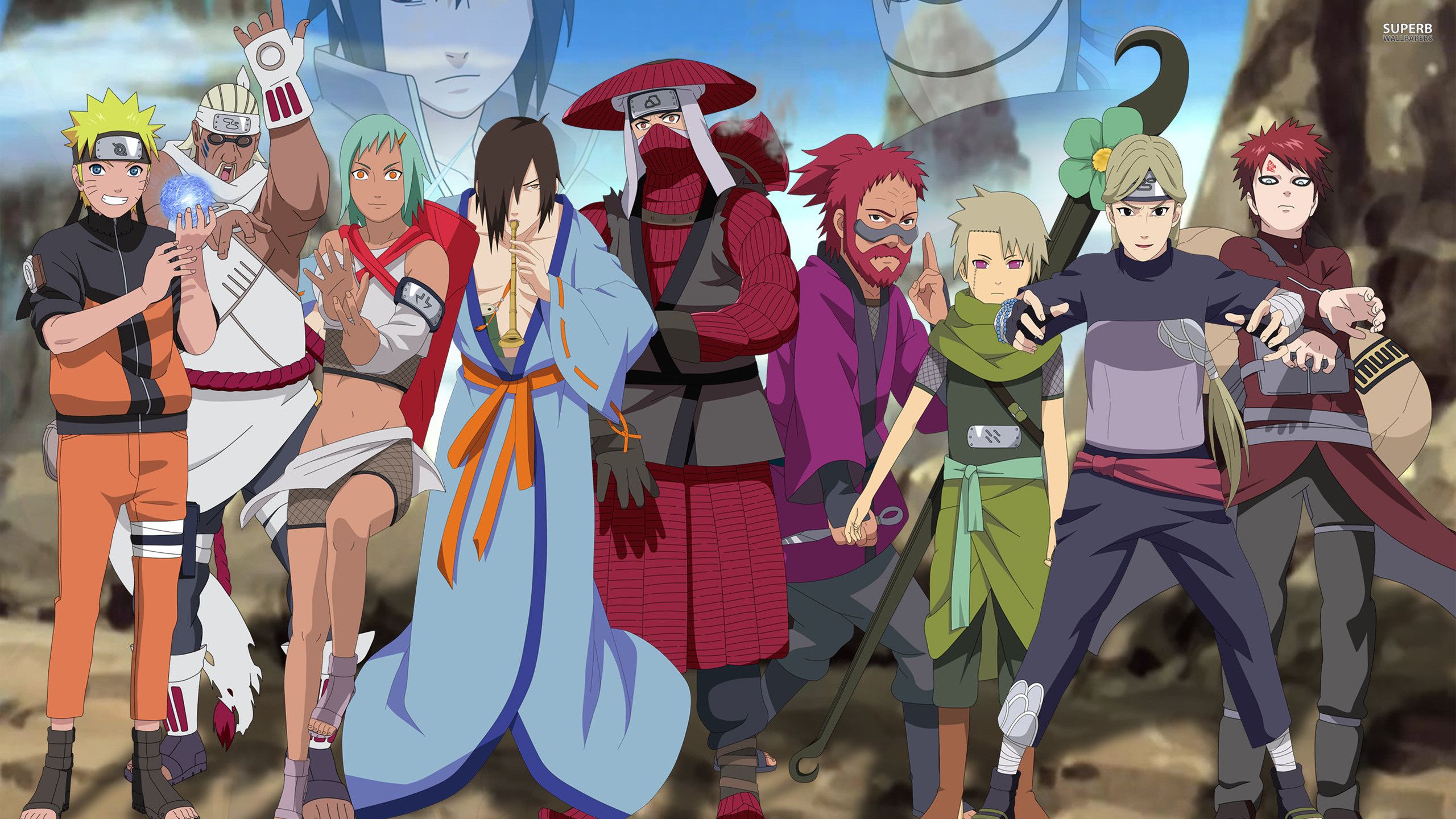 Naruto scritta con personaggi, 1366x768 HD, Desktop