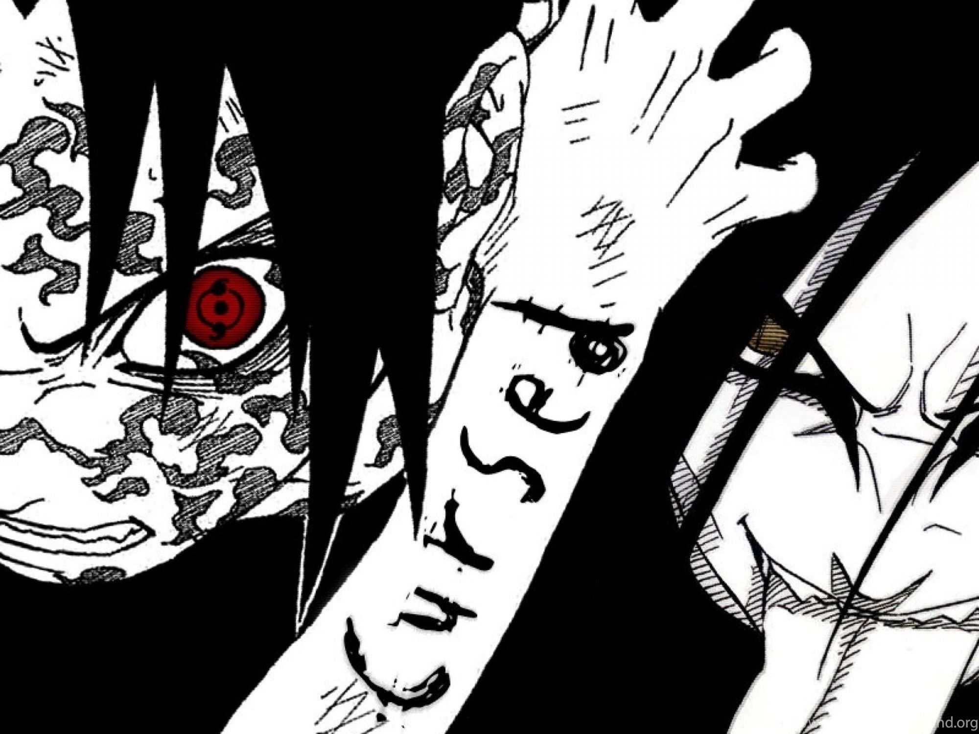 Sasuke Sharingan simbolo maledizione, Naruto, 2000x1500 2K, Desktop