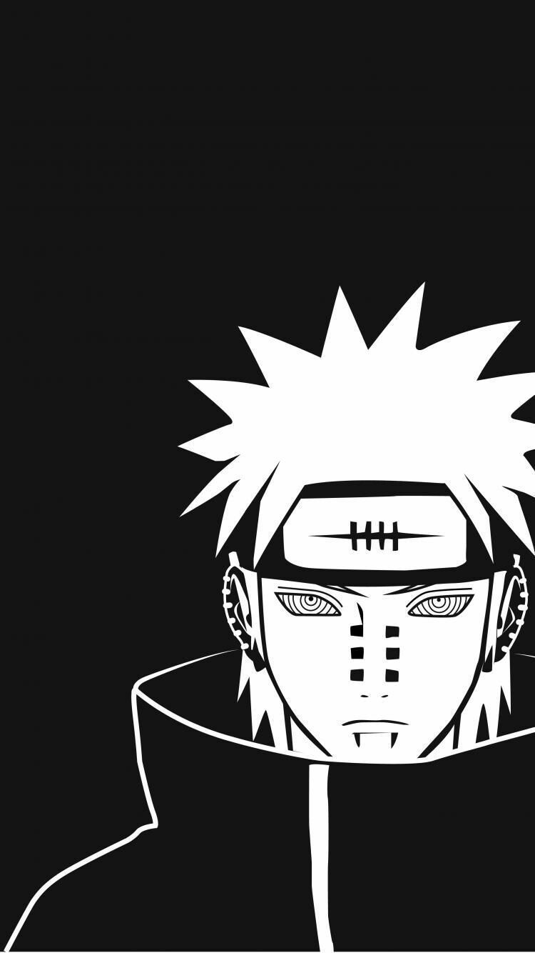 Pain Naruto bianco nero, ninja, 750x1334 Verticale, Telefono