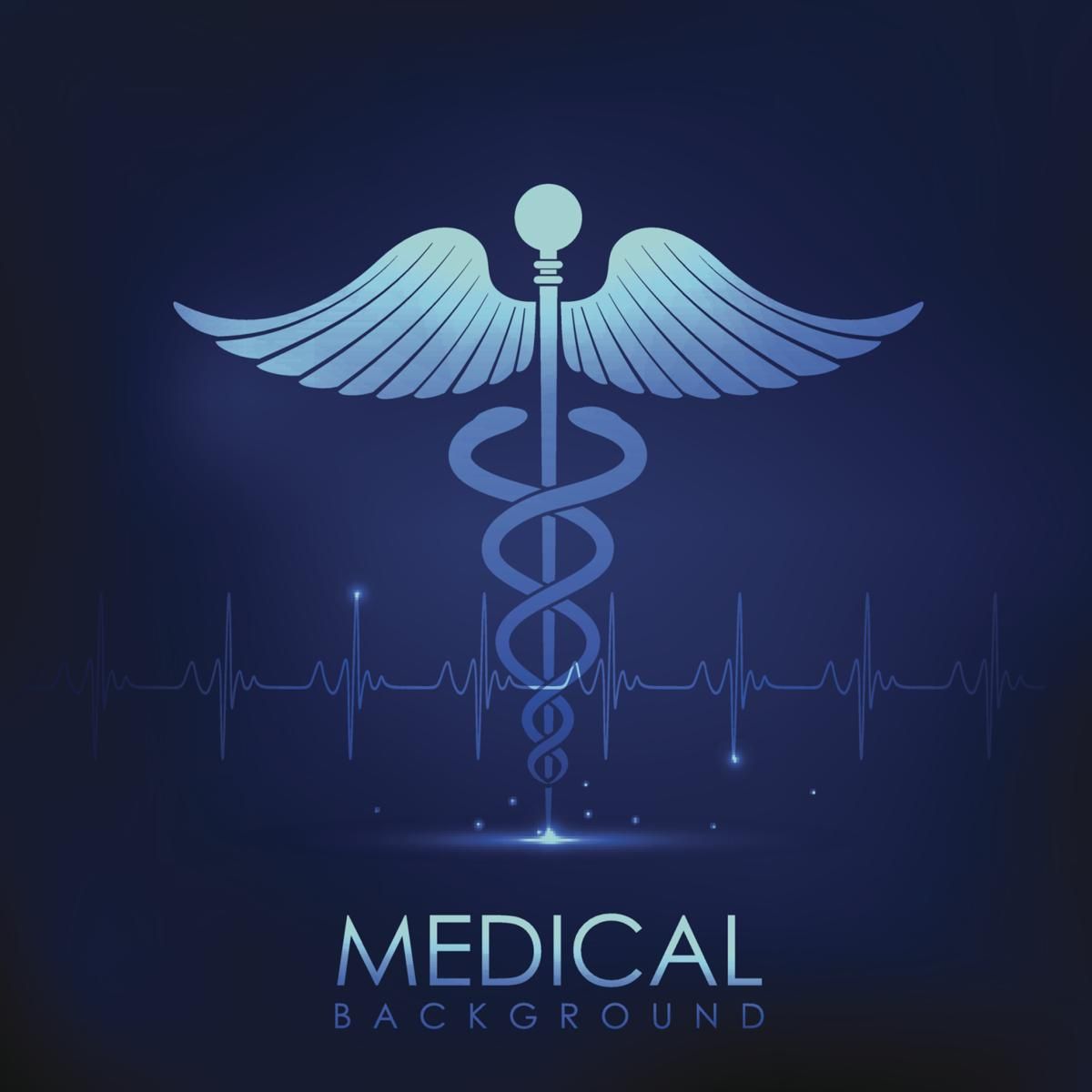 Simbolo caduceo medico blu, 1200x1200 HD, Desktop