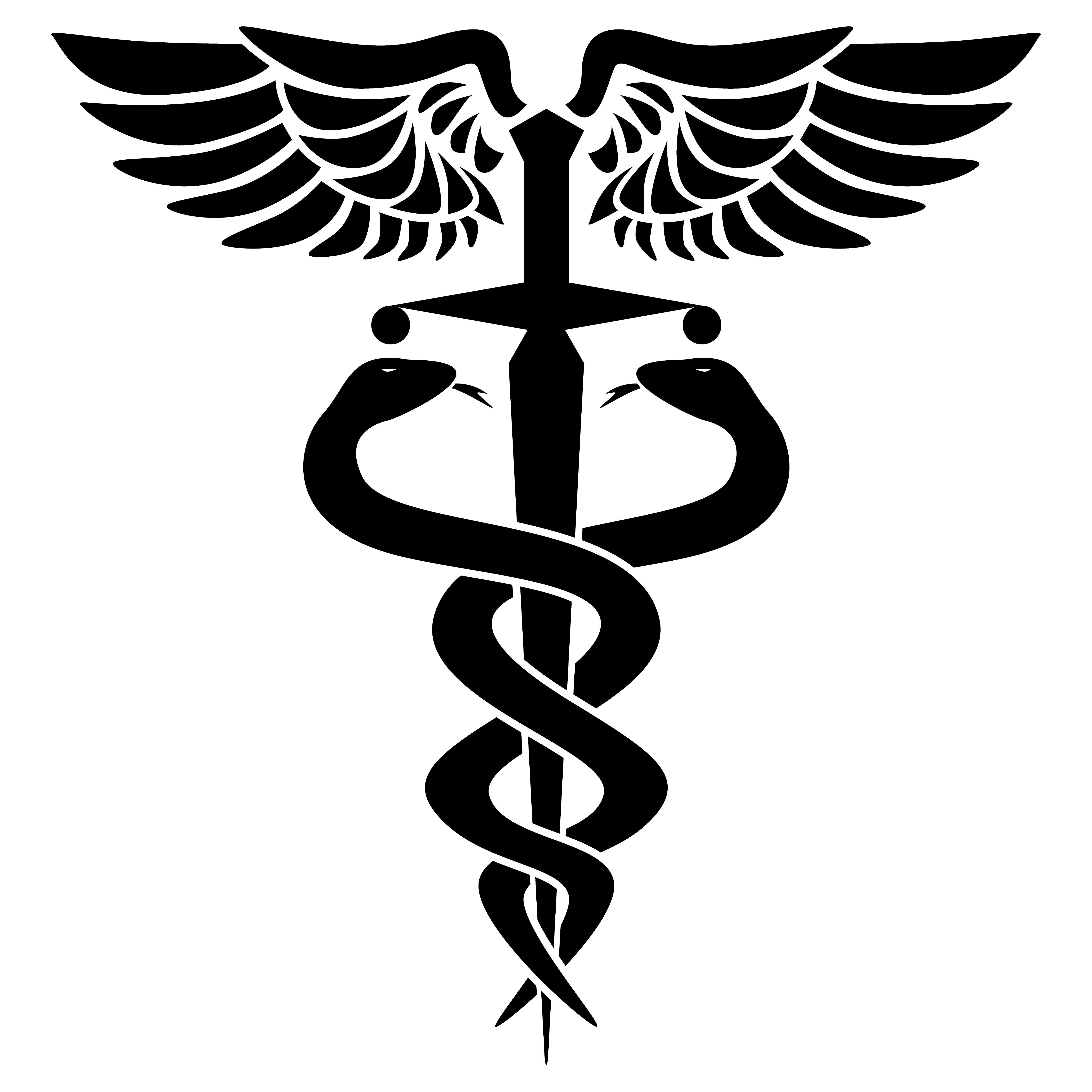 Caduceo medico nero, 5000x5000 UHD, Monitor 4K