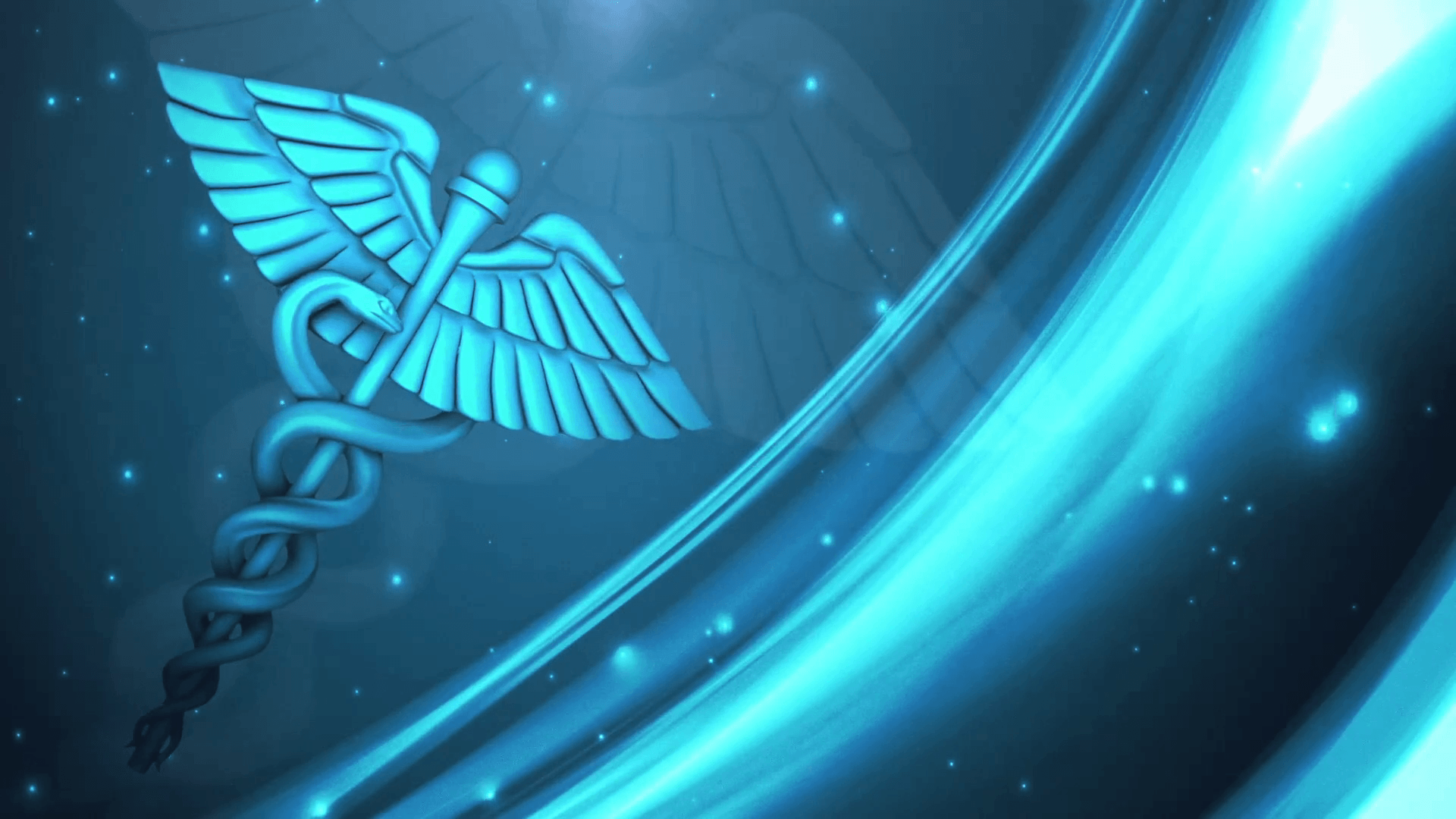 Simbolo caduceo blu luminoso, 1920x1080 1080p, Desktop