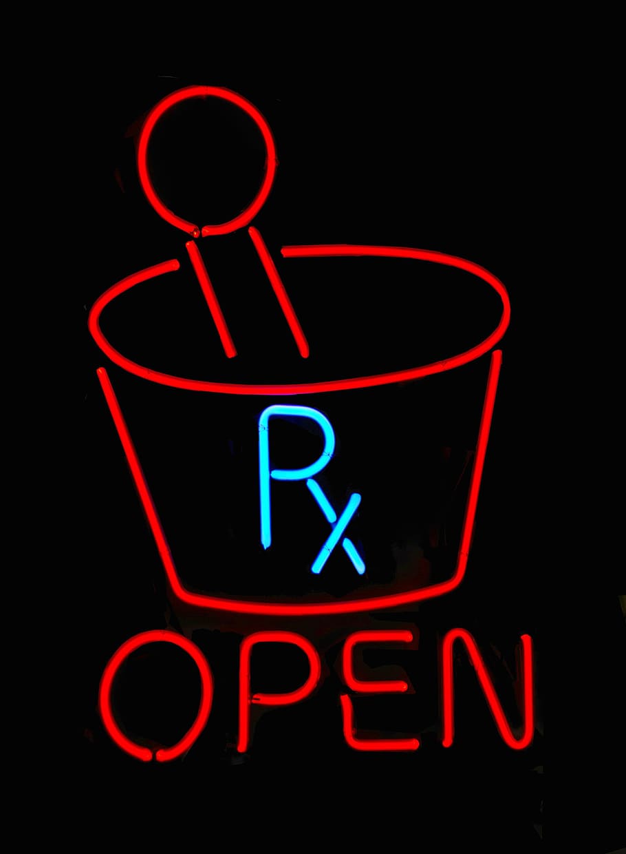 insegna neon farmacia Rx, 910x1240 Full HD Verticale, Smartphone