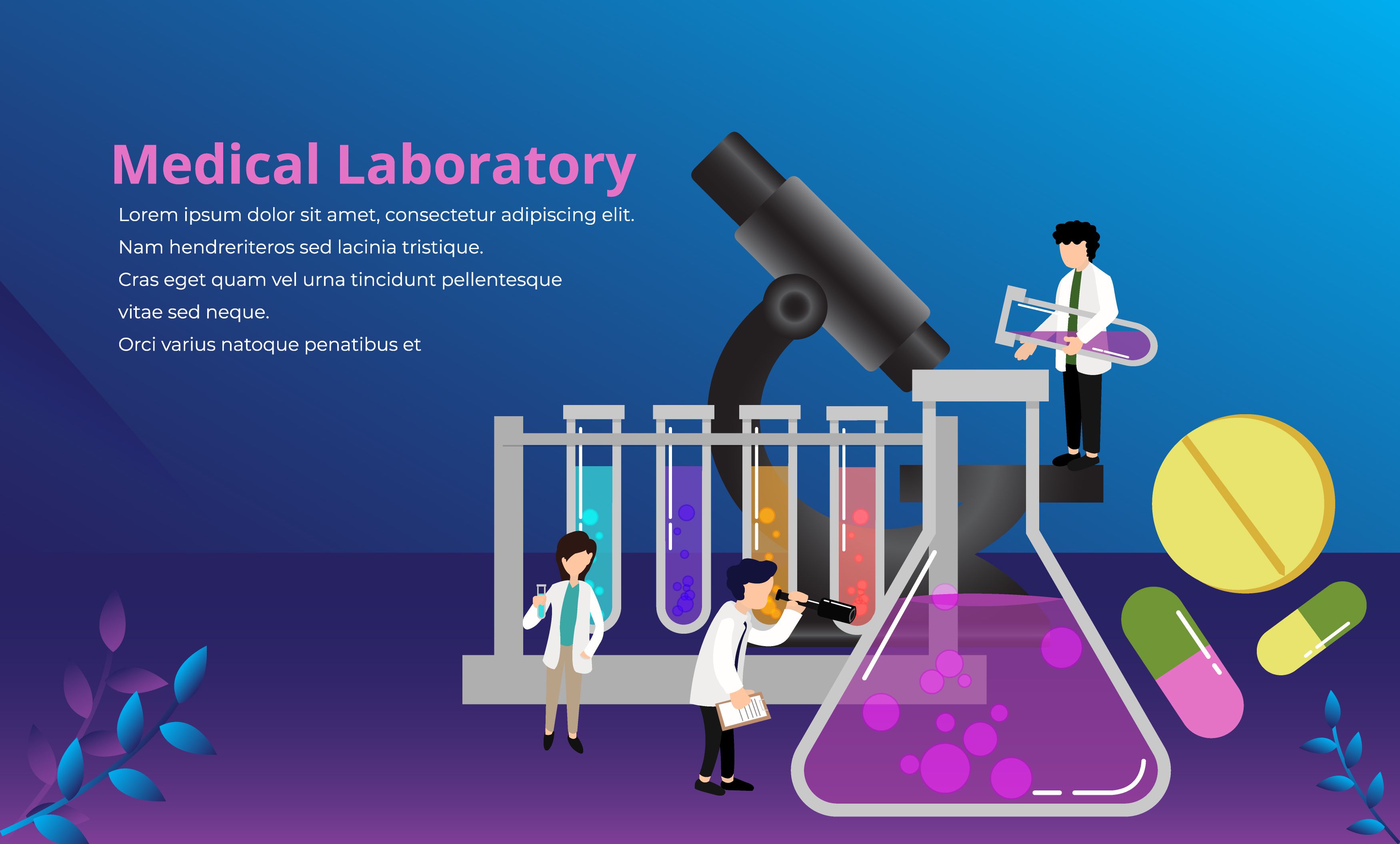 Laboratorio medico illustrazione vettoriale, 3500x2111 WQXGA, Monitor Gaming
