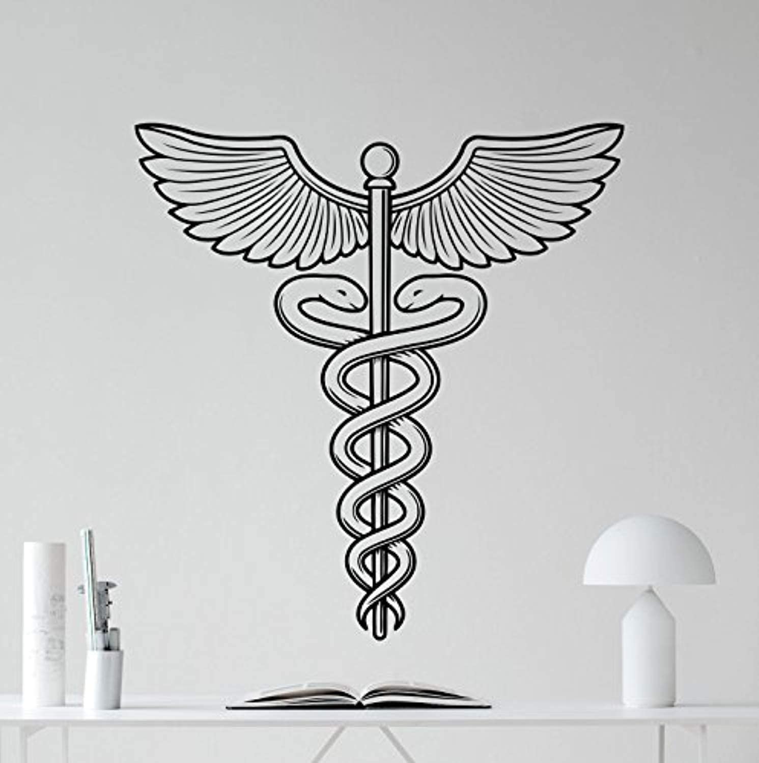 Caduceo adesivo murale nero, 1491x1500 Verticale, Telefono