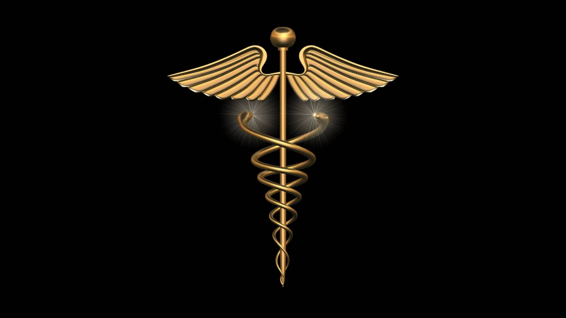 Caduceo dorato su nero, 1920x1080 1080p, PC Desktop
