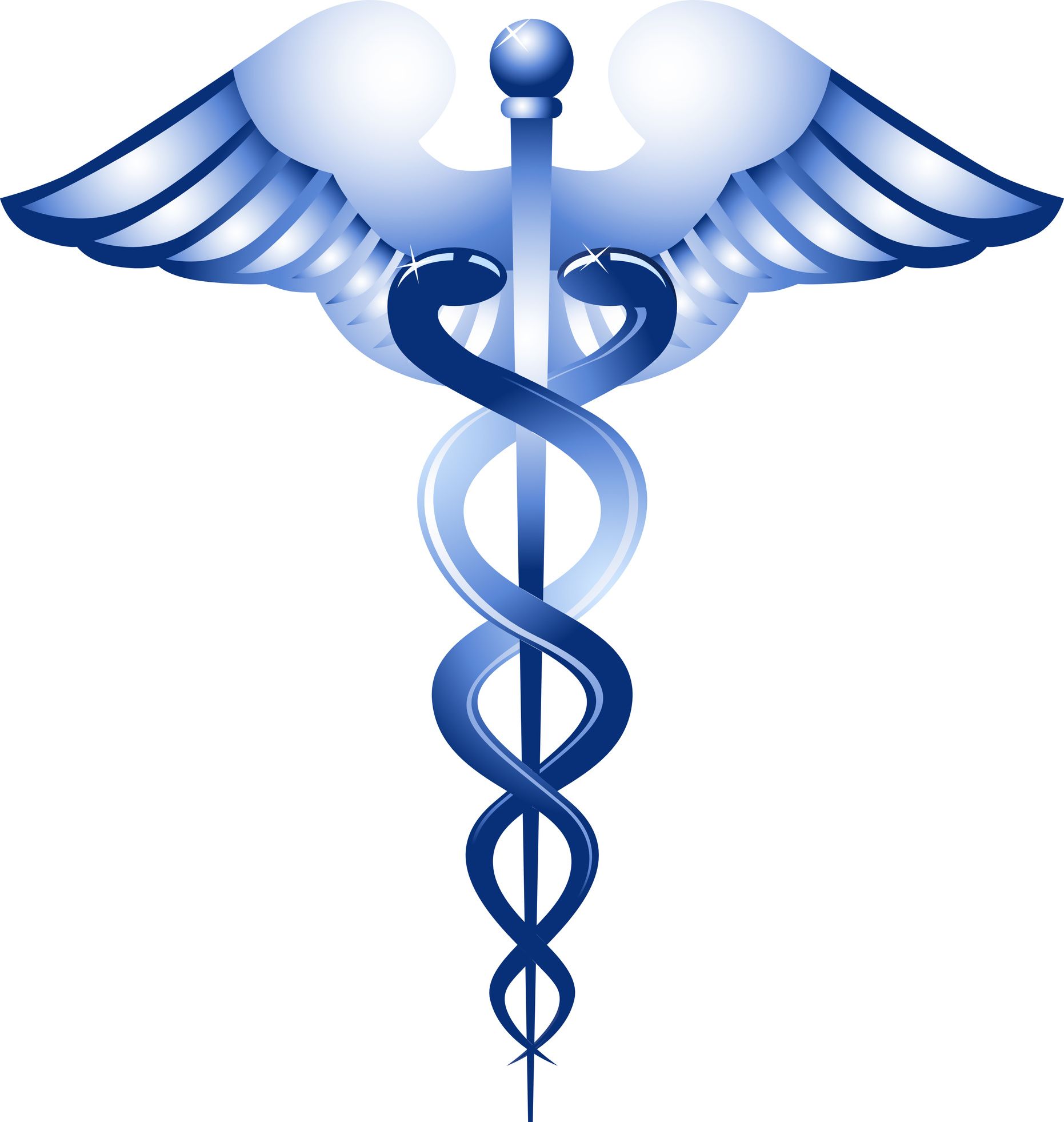 Caduceo blu simbolo medico, 1862x1963 Verticale, POCO