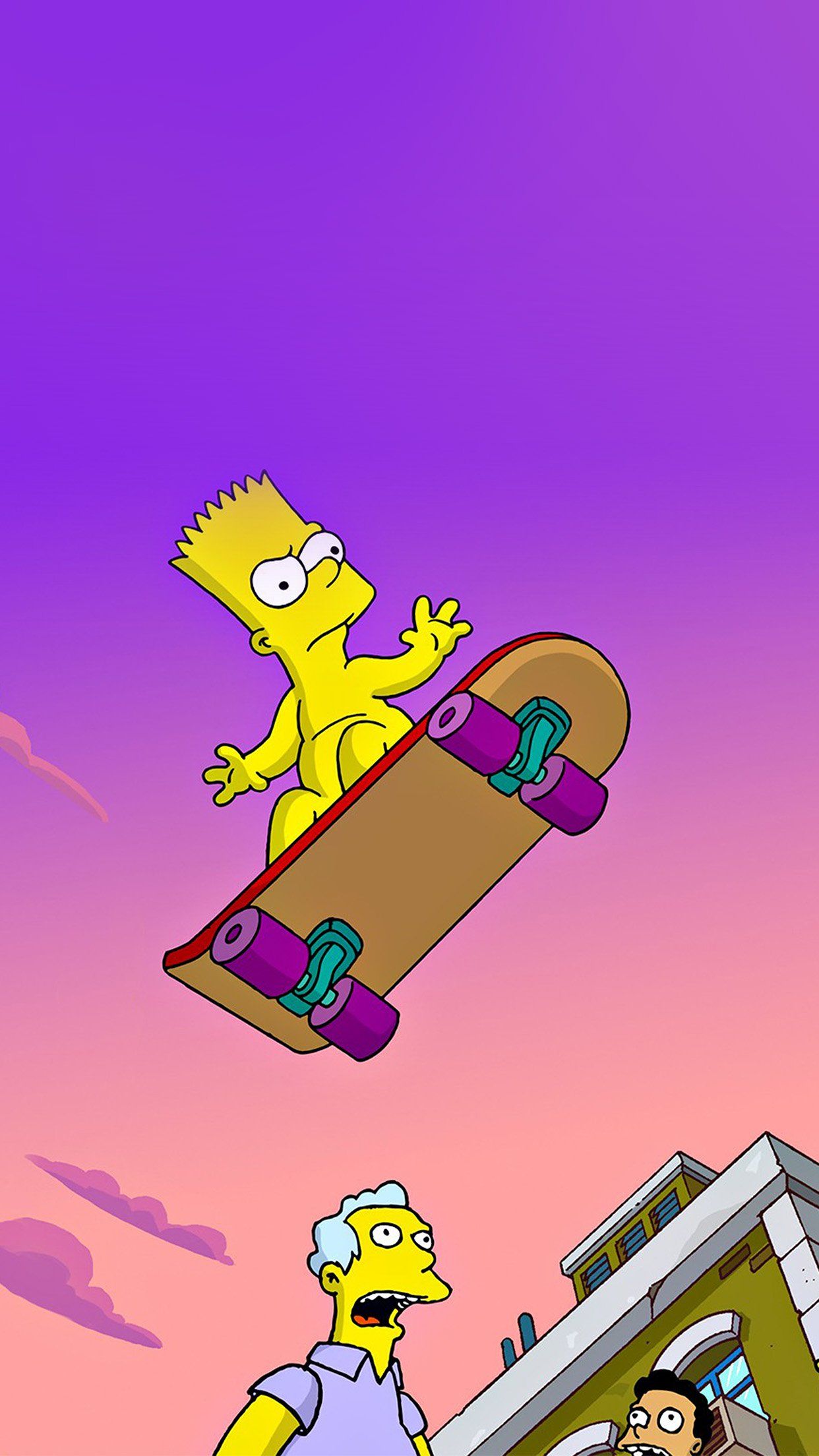 Bart Simpson su skateboard, 1242x2208 Full HD Verticale, iPhone