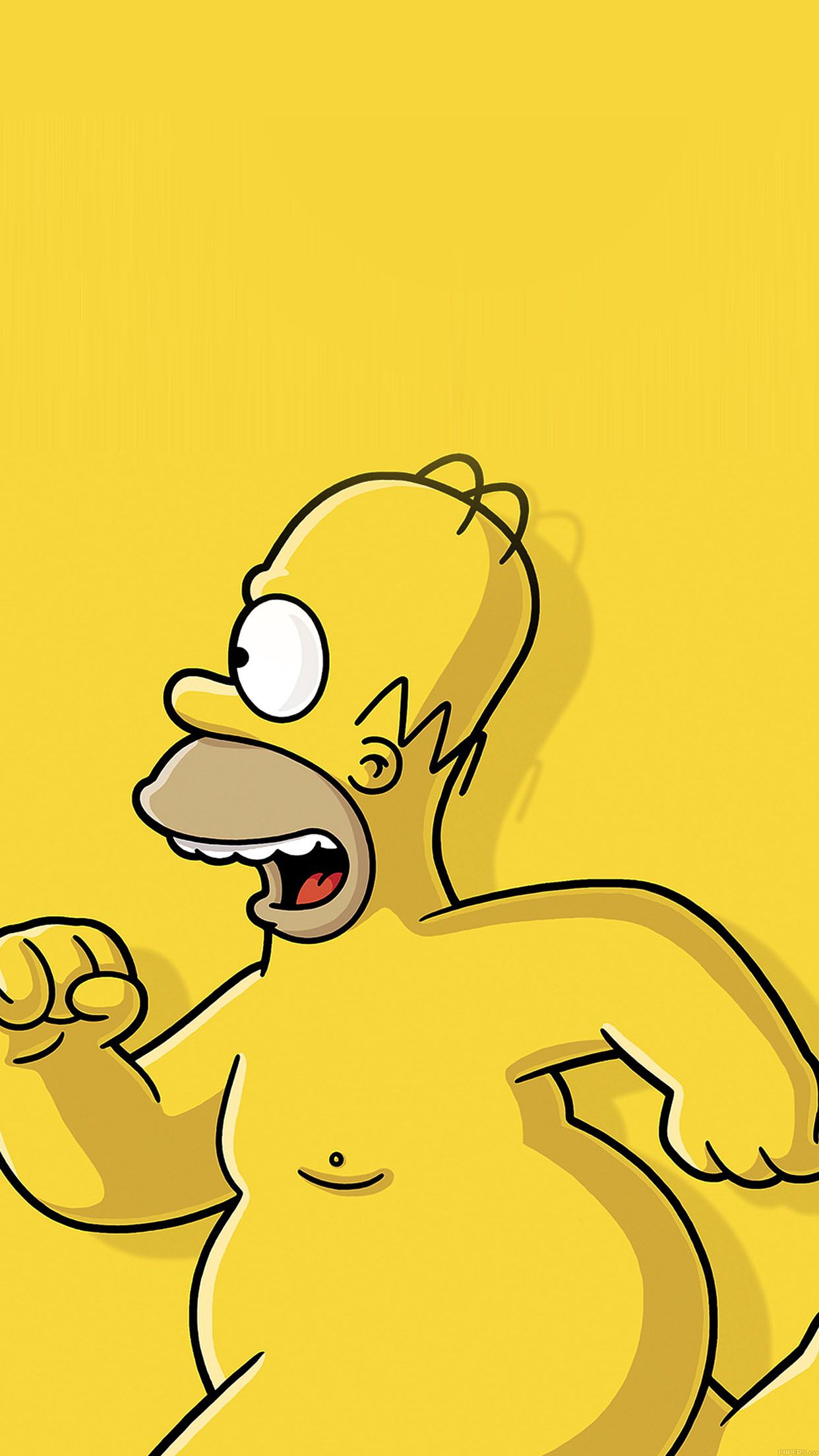 Homer Simpson sfondo giallo, 1242x2208 Full HD Verticale, iPhone