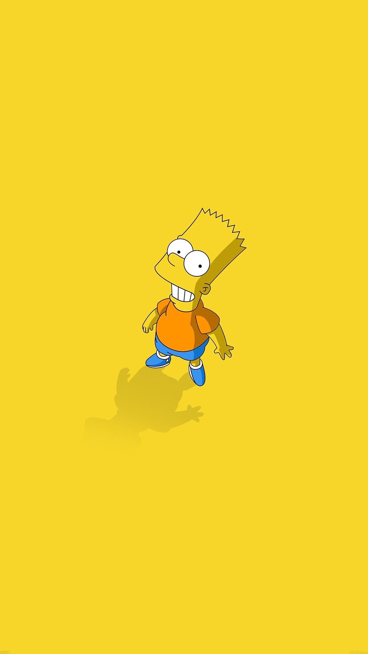 Bart Simpson minimal giallo, serie animata, 1242x2208 Verticale, iPhone Pro Max