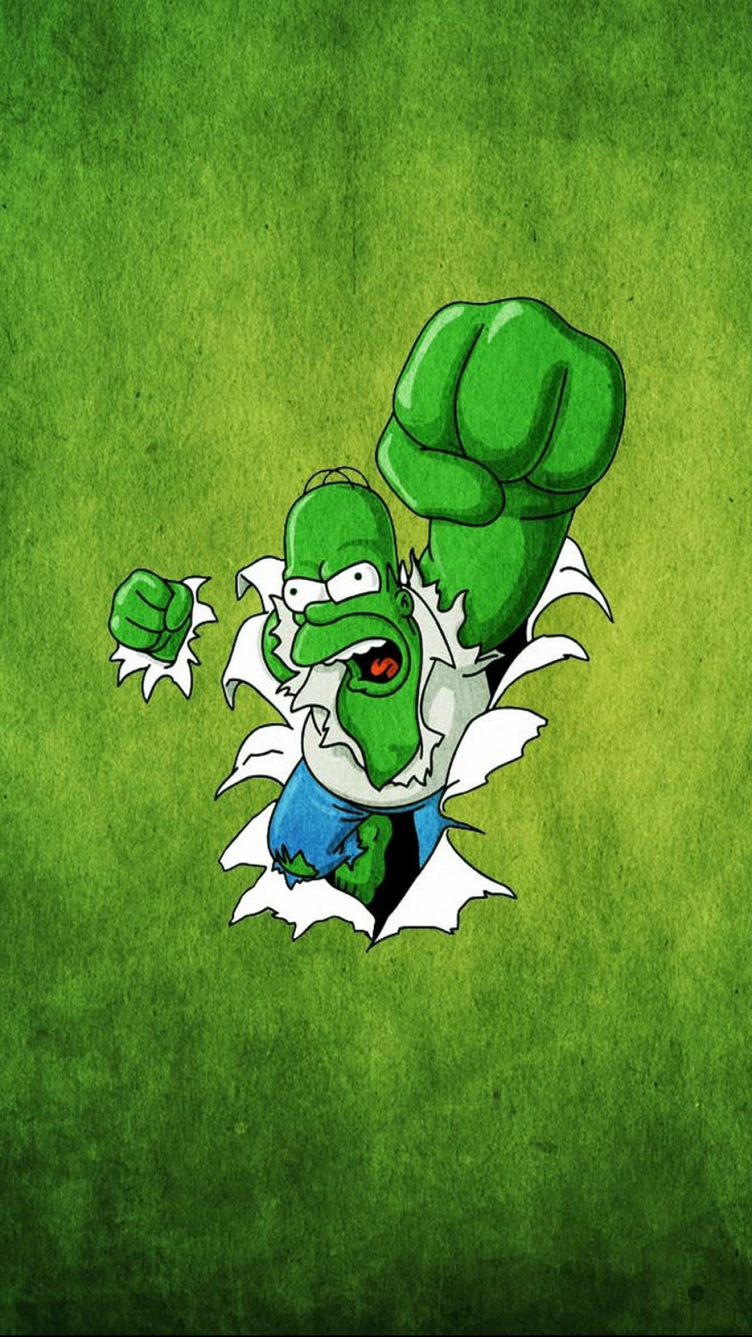Homer Simpson stile Hulk verde, 1080x1920 Verticale, iPhone Air