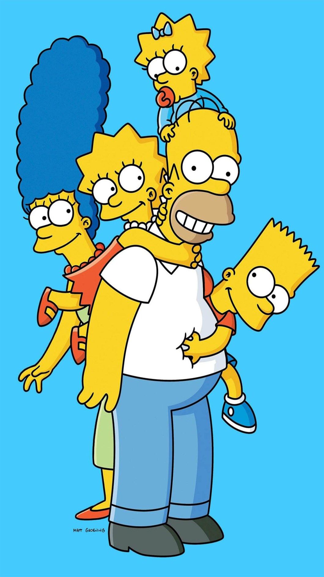 Famiglia Simpson sfondo blu, 1060x1884 Full HD Verticale, iPhone Air