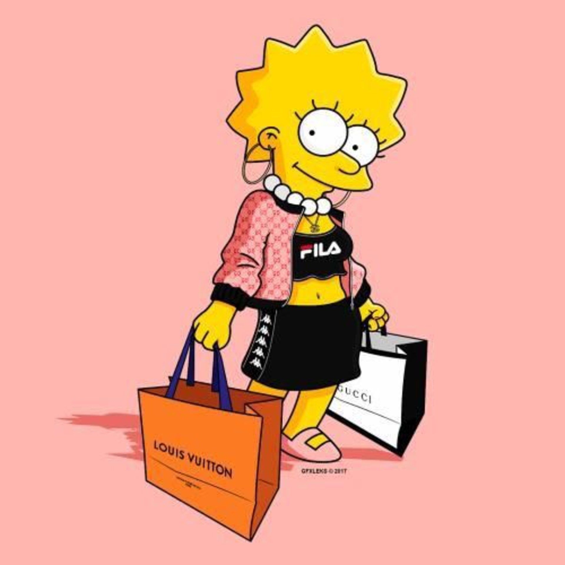 Lisa Simpson shopping griffato, 1920x1920 WUXGA, Desktop