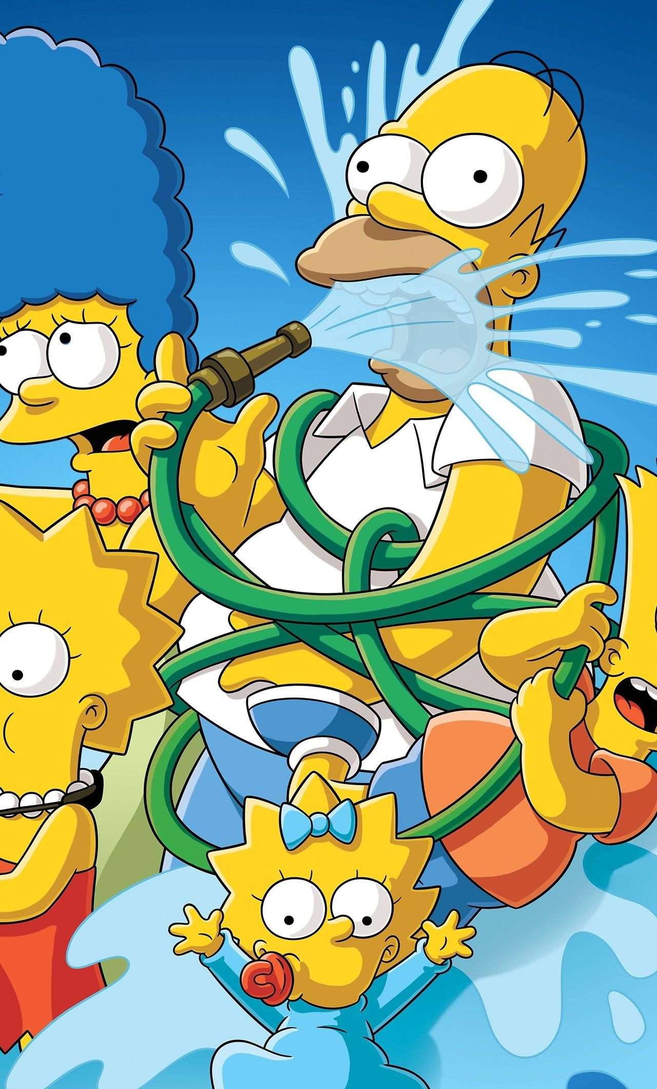 Famiglia Simpson tubo acqua, 1280x2120 Full HD Verticale, iPhone Air