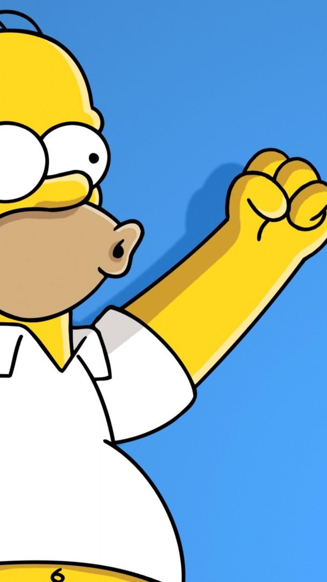 Homer Simpson pugno alzato, 1080x1920 Verticale, iPhone Pro Max