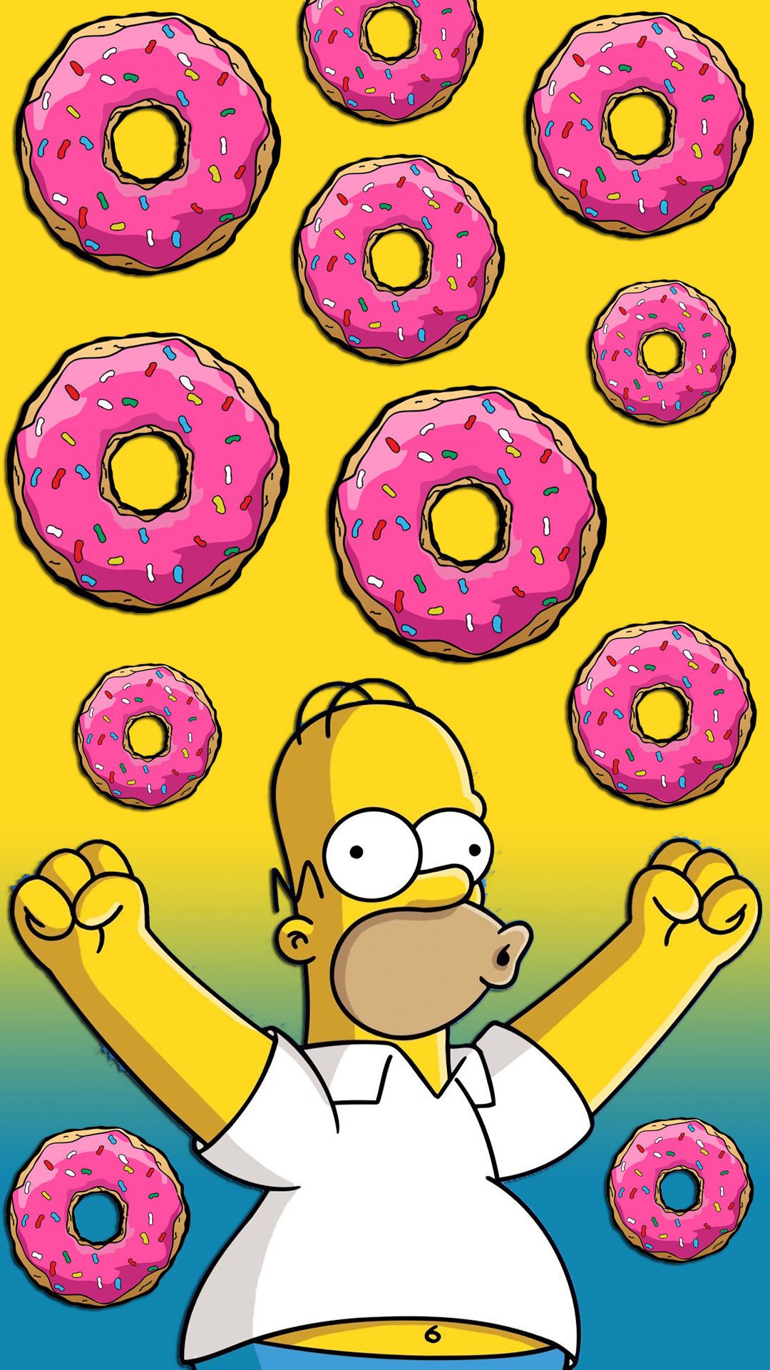 Homer Simpson con ciambelle, 1080x1920 Full HD Verticale, iPhone Pro