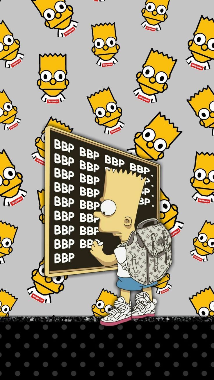 Bart Simpson Supreme pattern, 736x1308 Verticale, Telefono