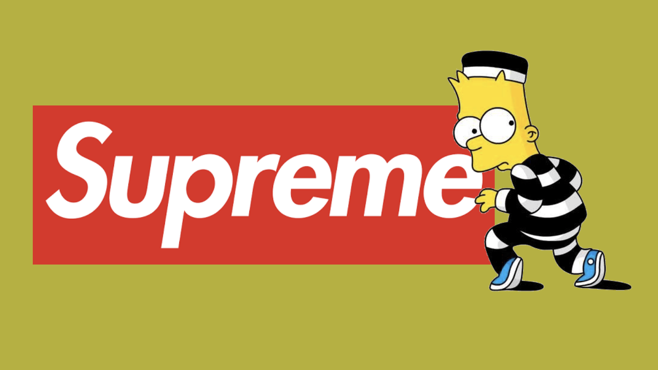 Bart Simpson logo Supreme, 2208x1242 2K, PC