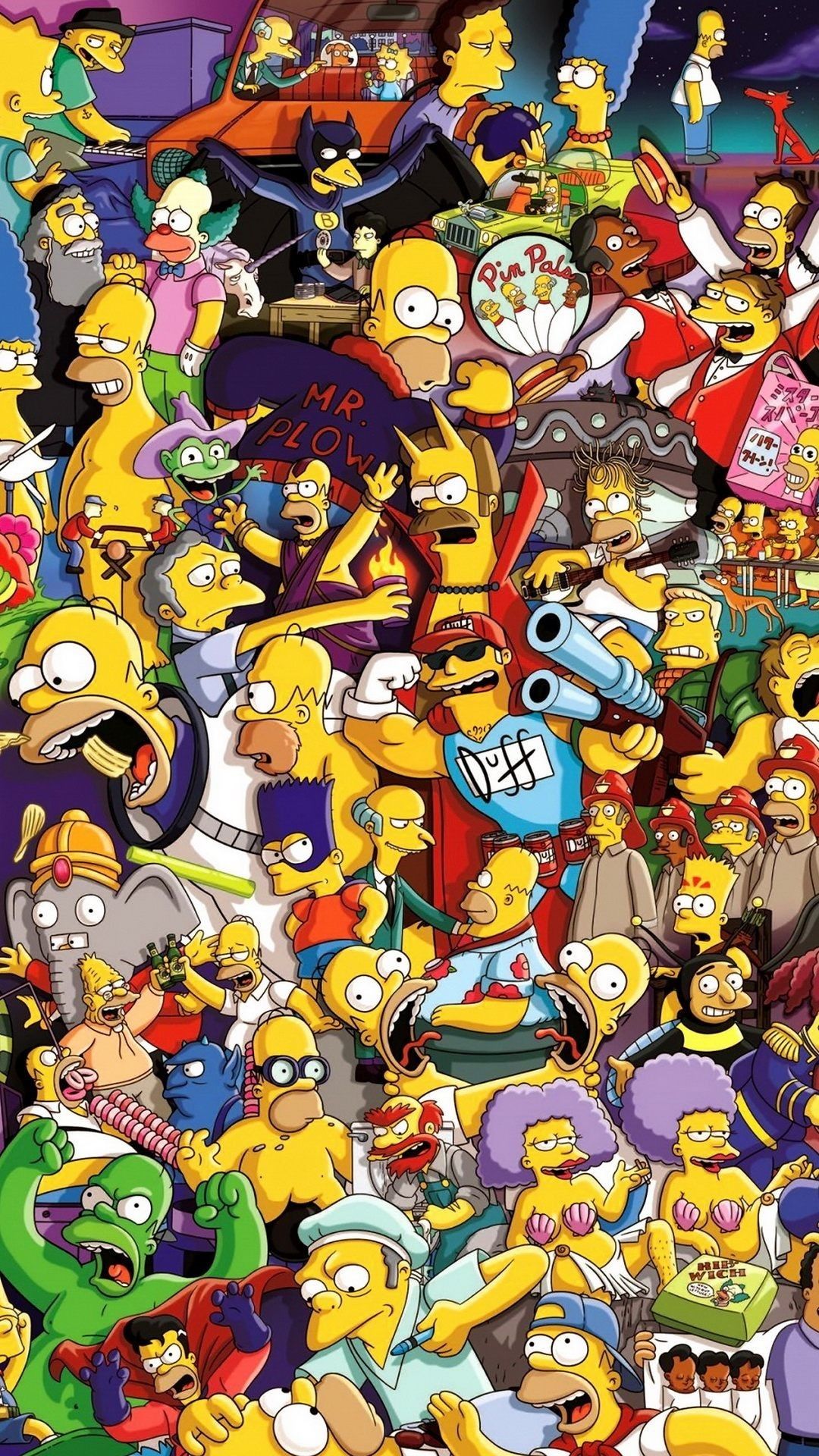 Personaggi Simpson Supreme collage, 1080x1920 Full HD Verticale, iPhone