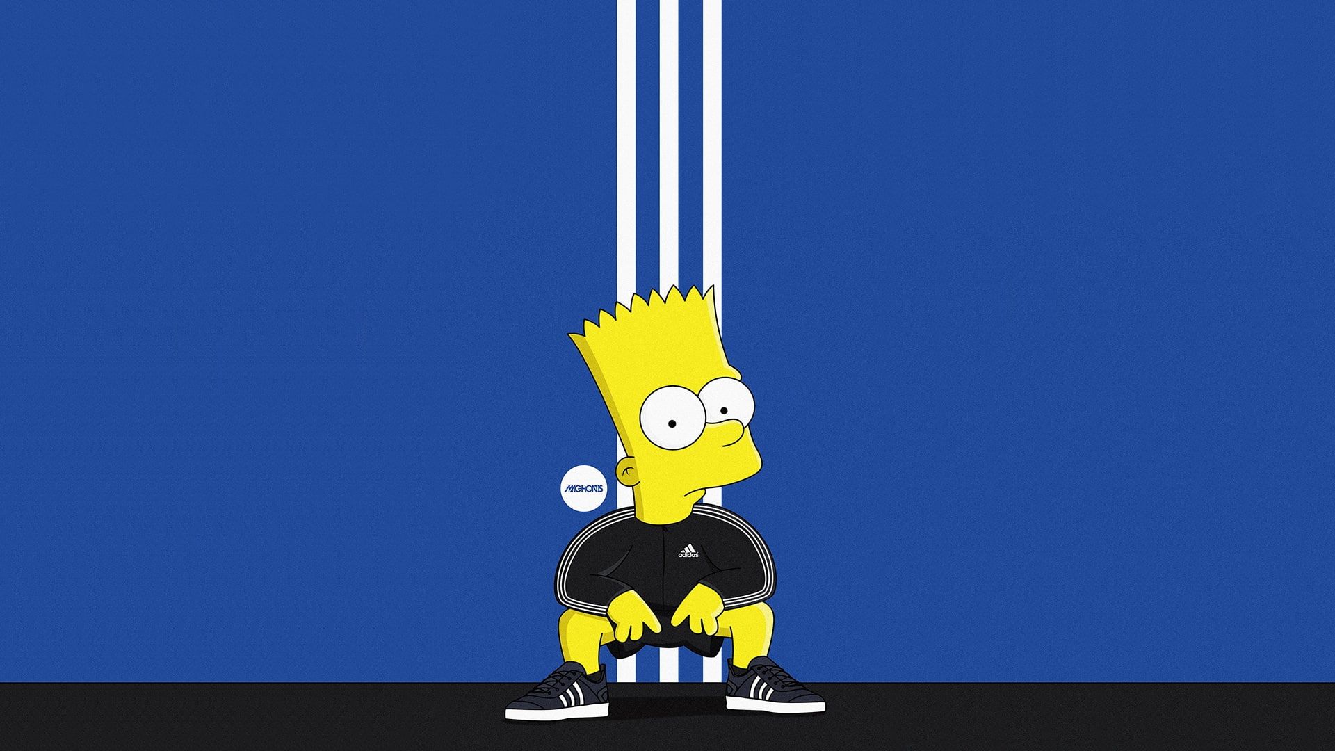 Bart Simpson logo Adidas, abbigliamento sportivo, 1920x1080 Full HD 1080p, PC Desktop