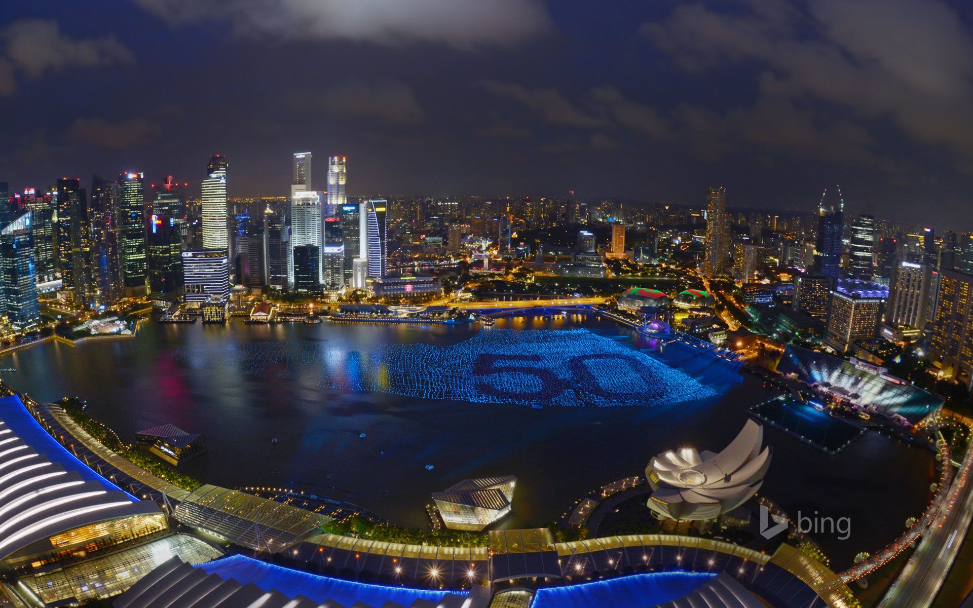 Skyline Singapore notturno, 1920x1200 WUXGA, PC